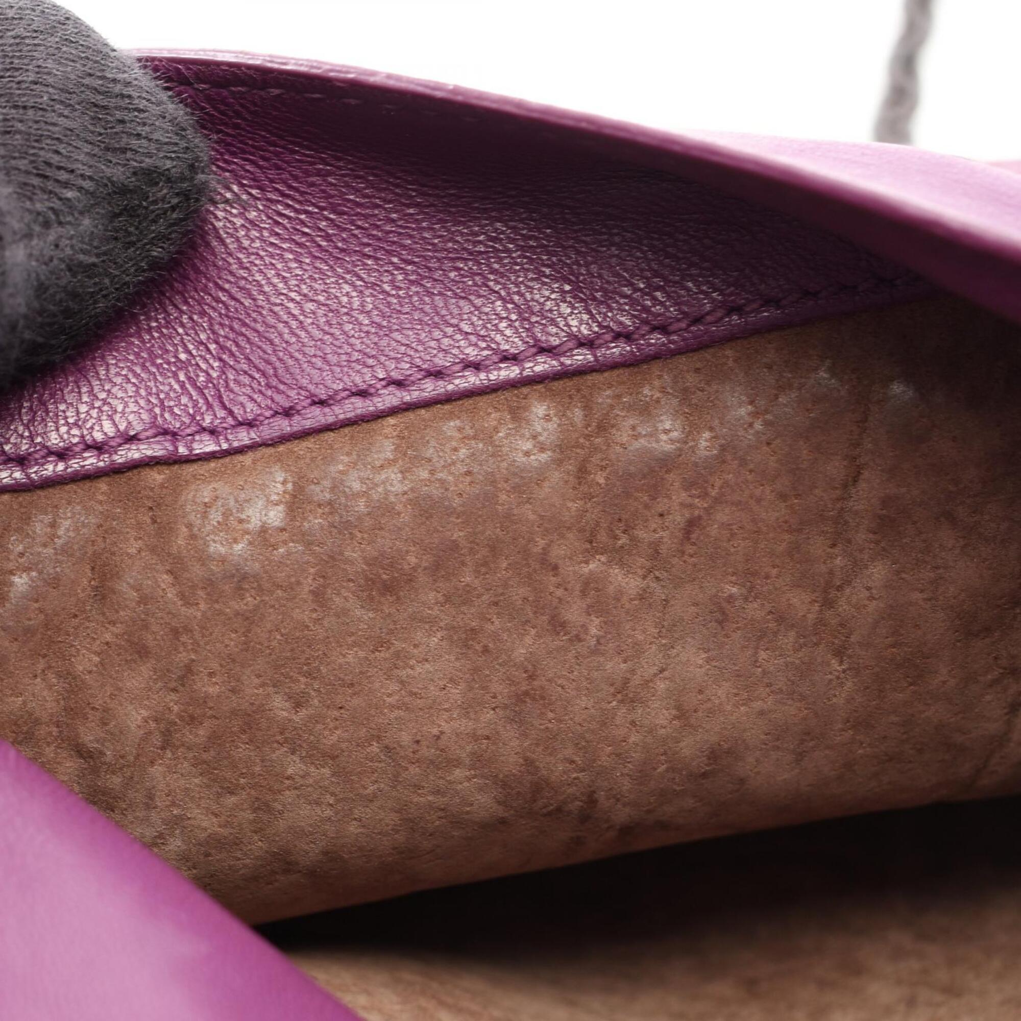 Bottega Veneta Intrecciato Purple Leather Handbag Shoulder Bag (Pre-Owned)