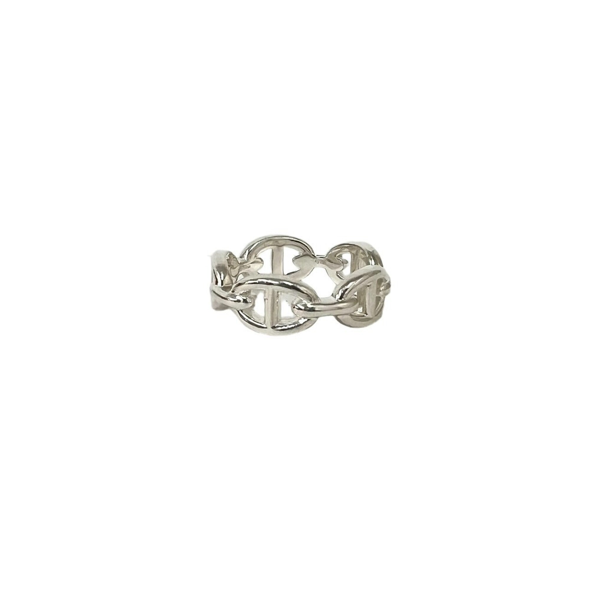 Hermes Silver Silver 925 Band Ring (Pre-Owned)