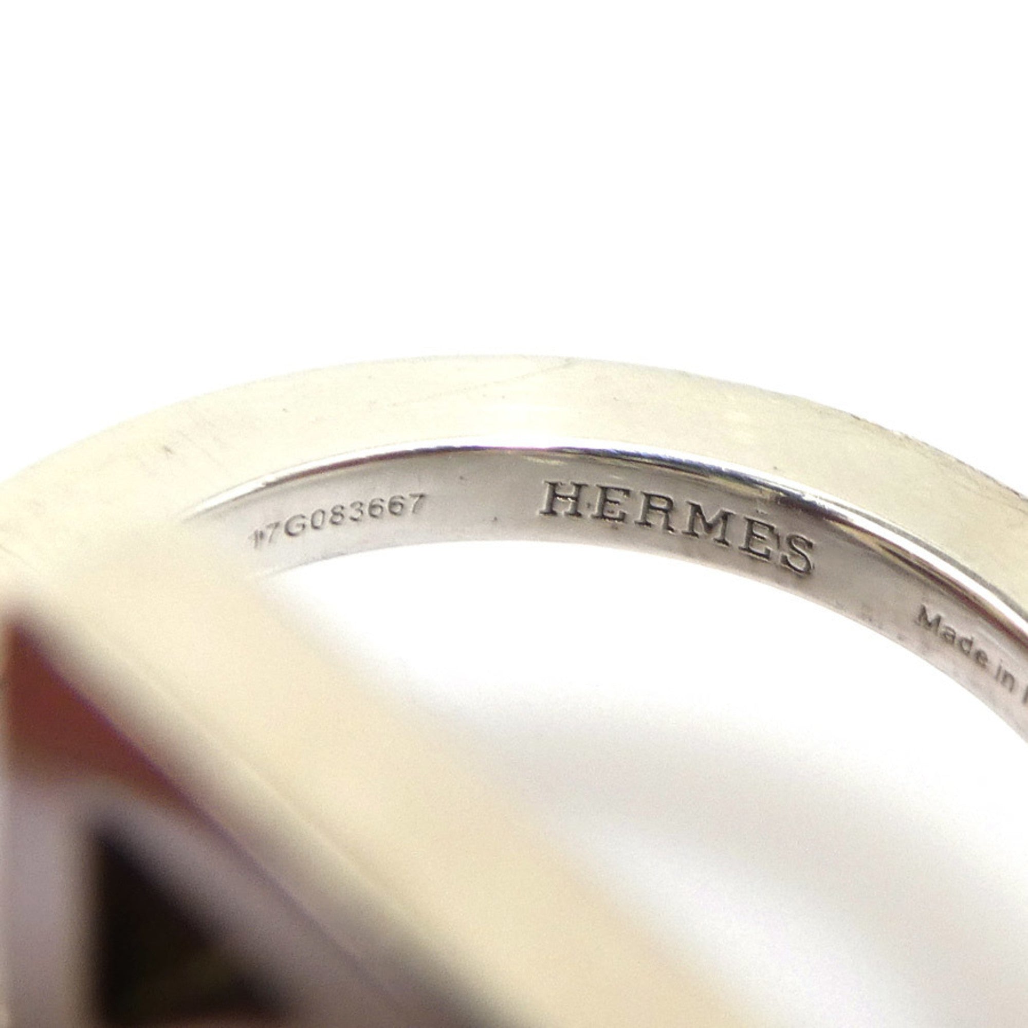 Hermes Silver Silver 925 Band Ring (Pre-Owned)