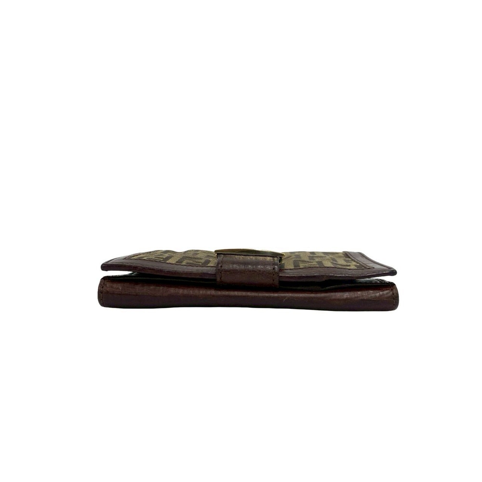 Fendi Brown Canvas Leather Wallet (Bi-Fold) (Pre-Owned)