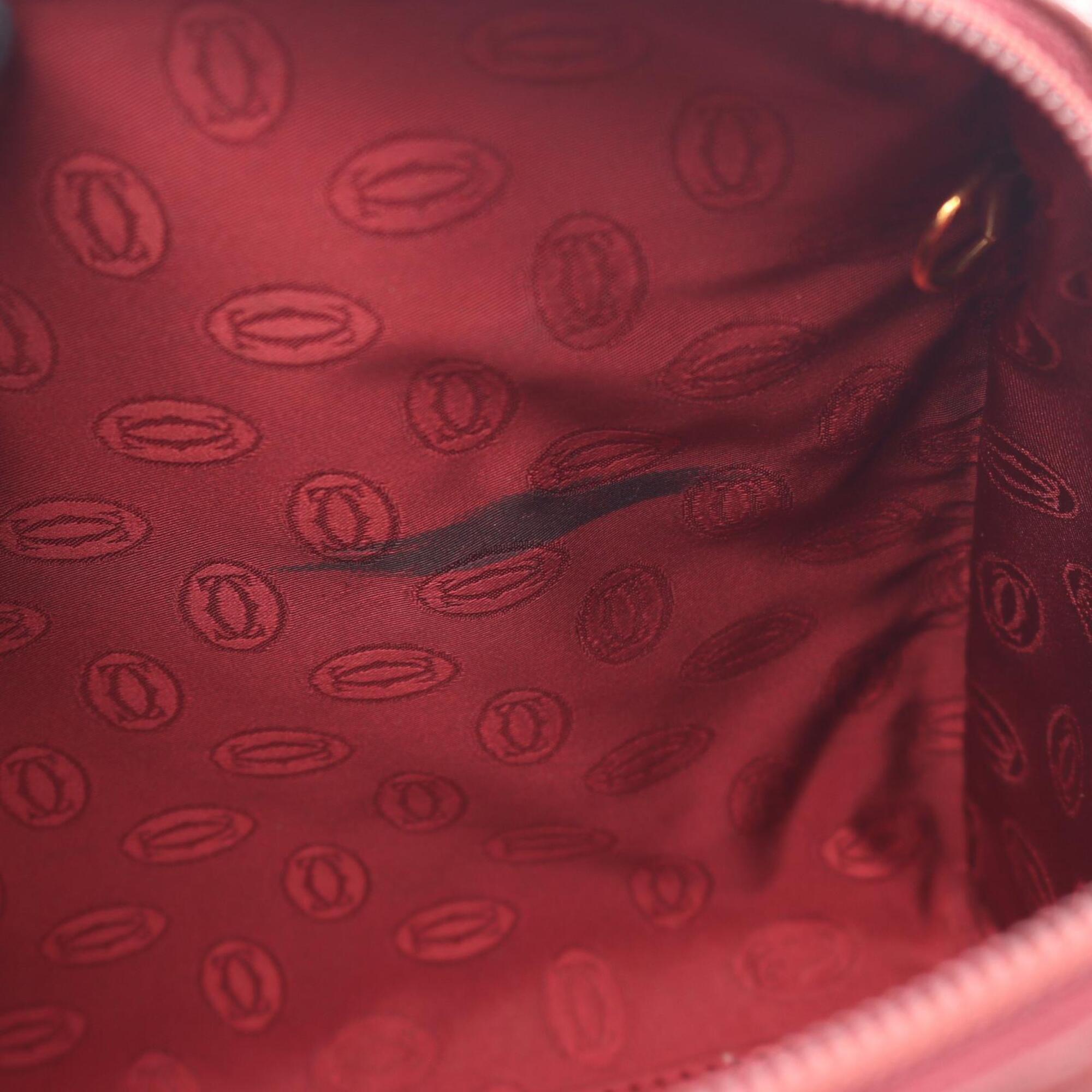 Cartier Bordeaux Leather Handbag (Pre-Owned)