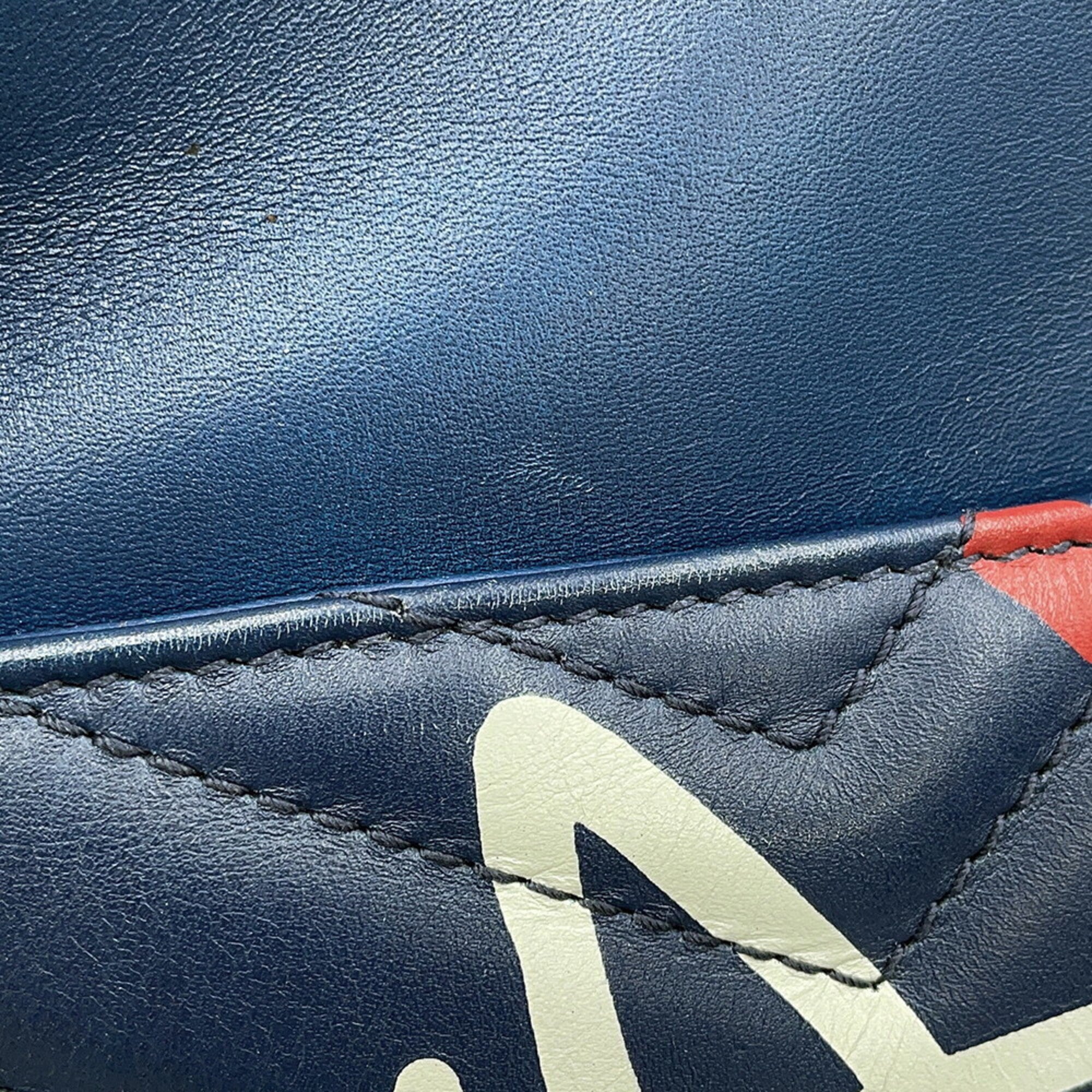 Gucci Blue Leather Handbag Shoulder Bag (Pre-Owned)
