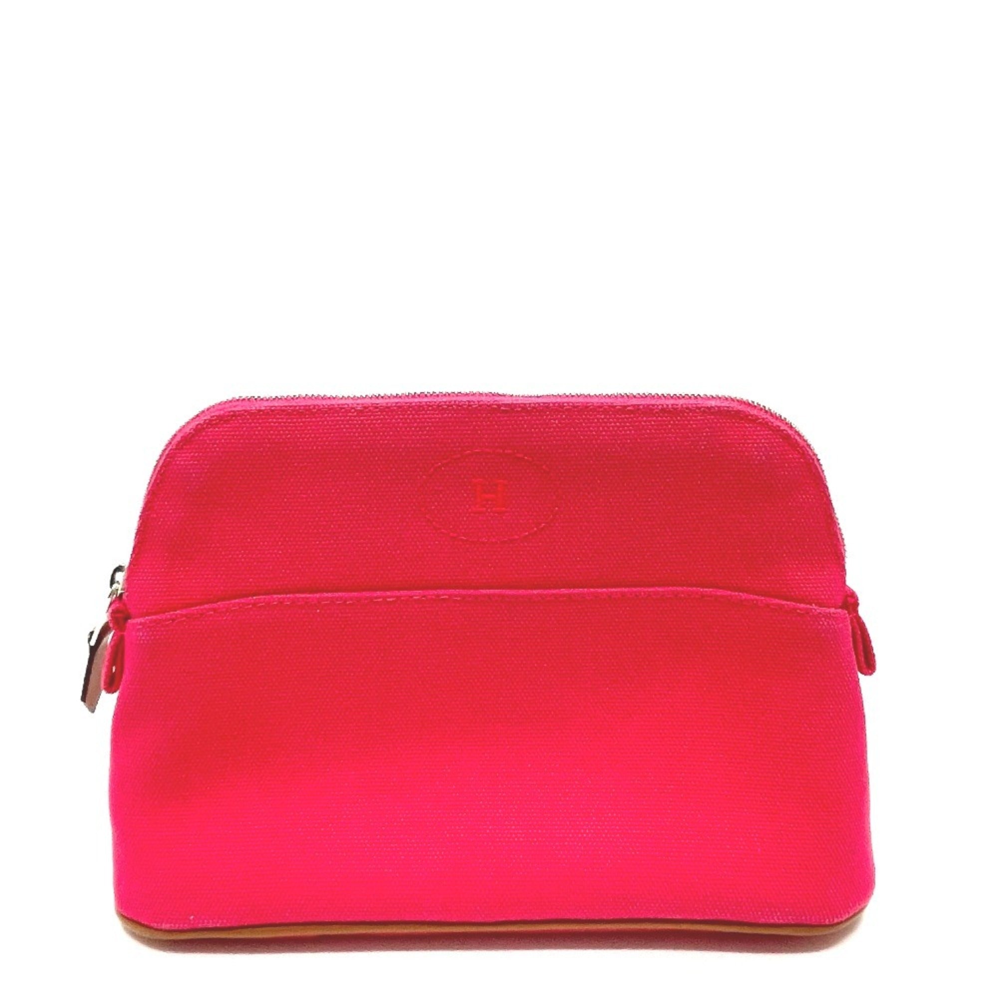 Hermes Bolide Pink Canvas Pouch (Pre-Owned)