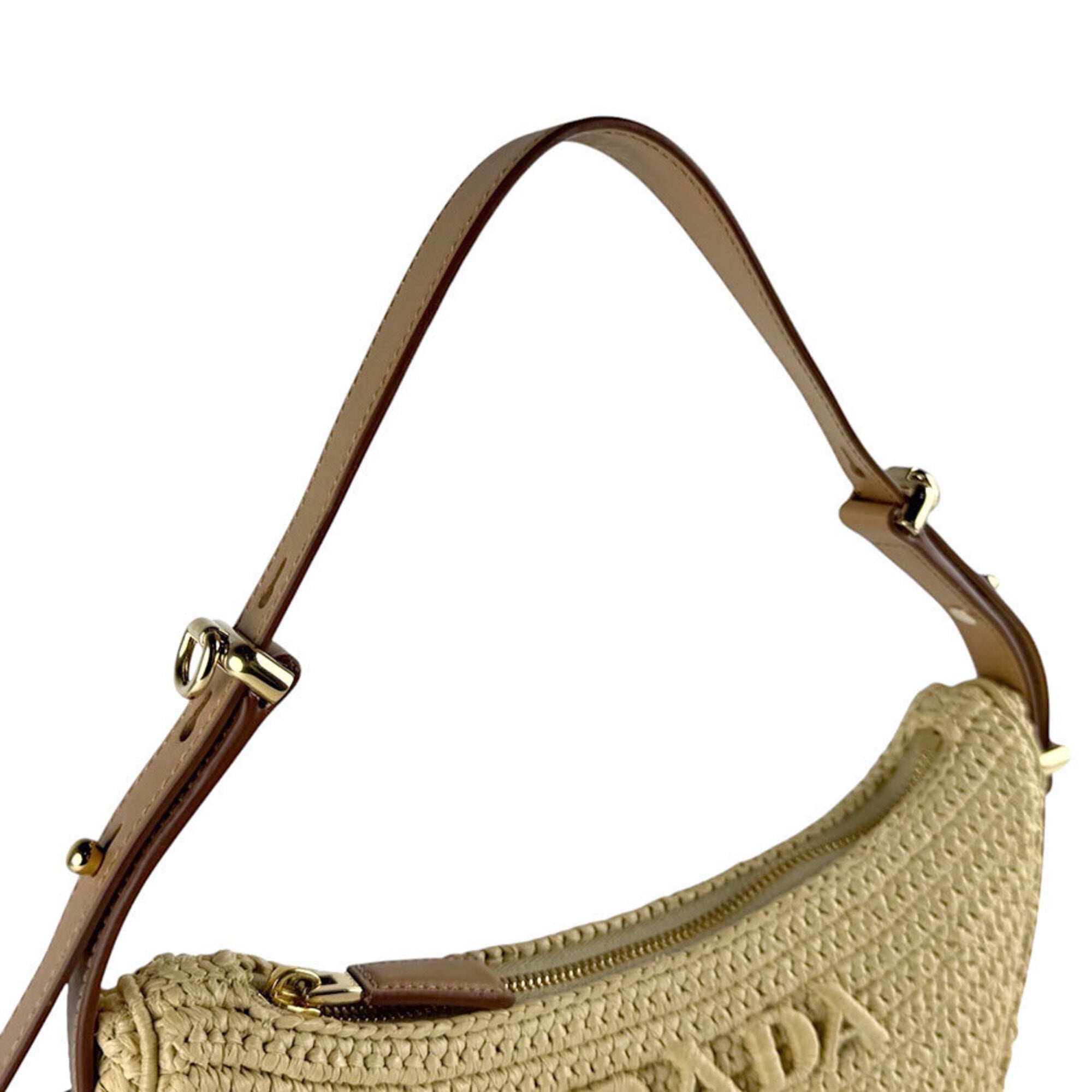 Prada Brown Leather Viscose Handbag Shoulder Bag (Pre-Owned)