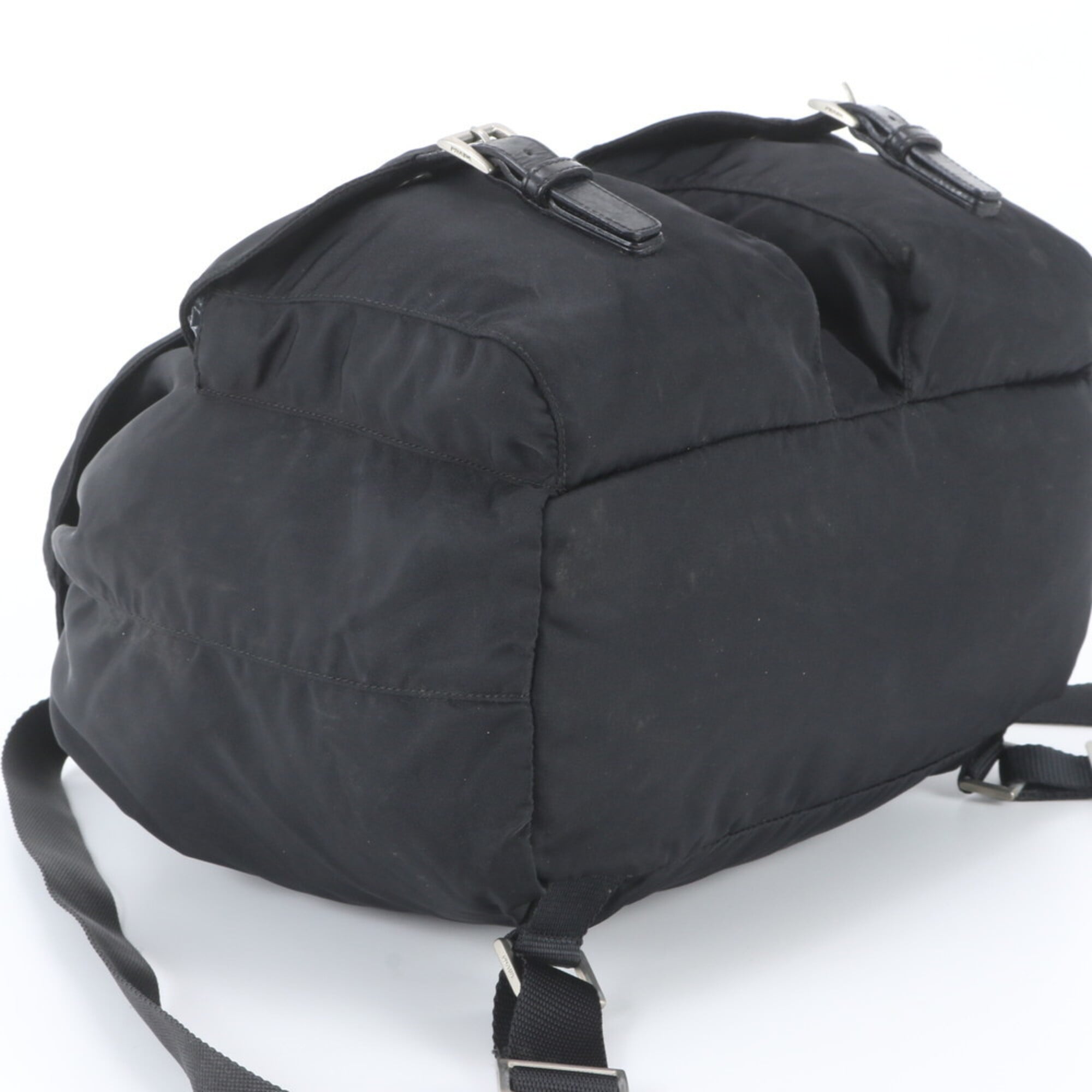 Prada Black Leather Nylon Backpack (Pre-Owned)