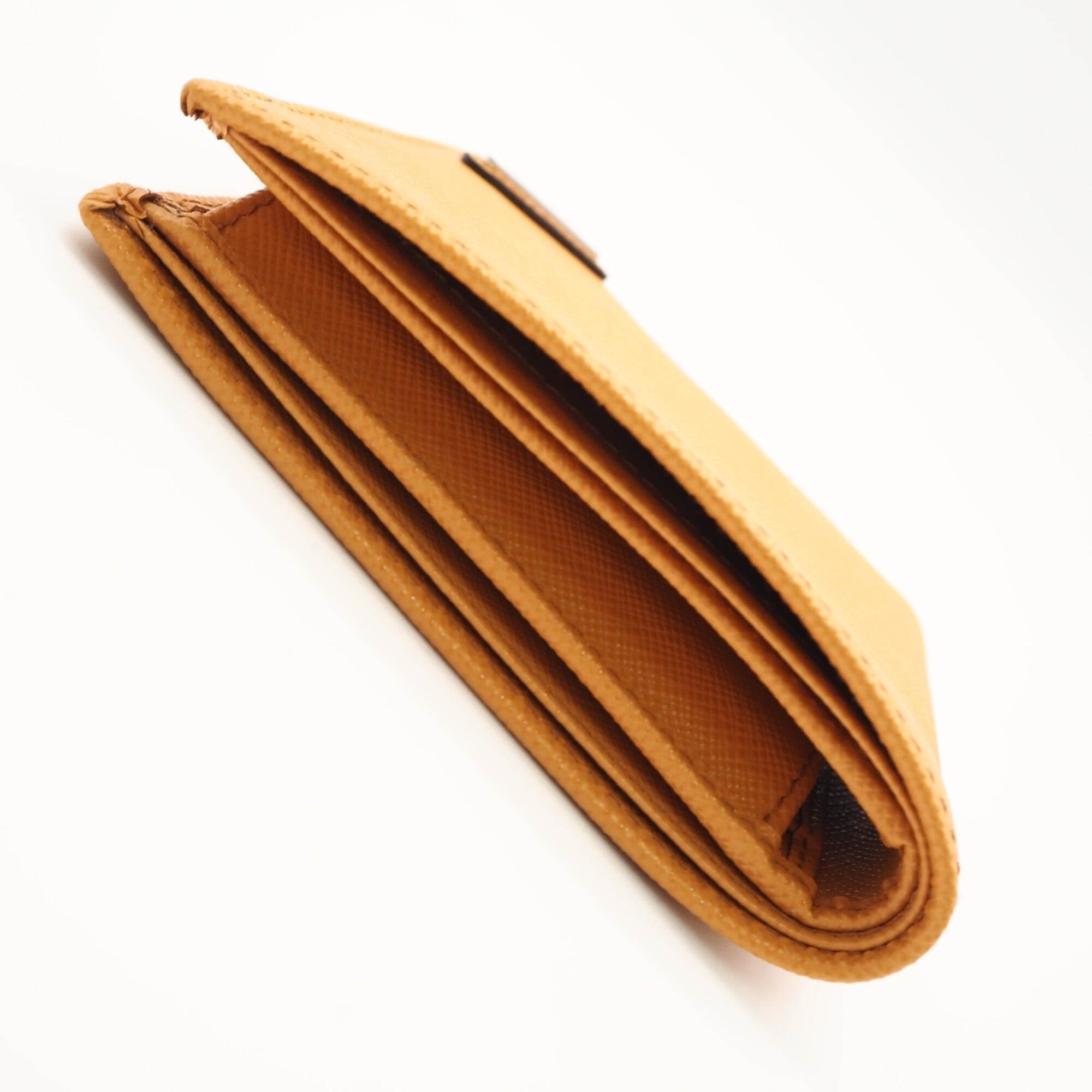 Prada Saffiano Orange Saffiano Wallet (Bi-Fold) (Pre-Owned)