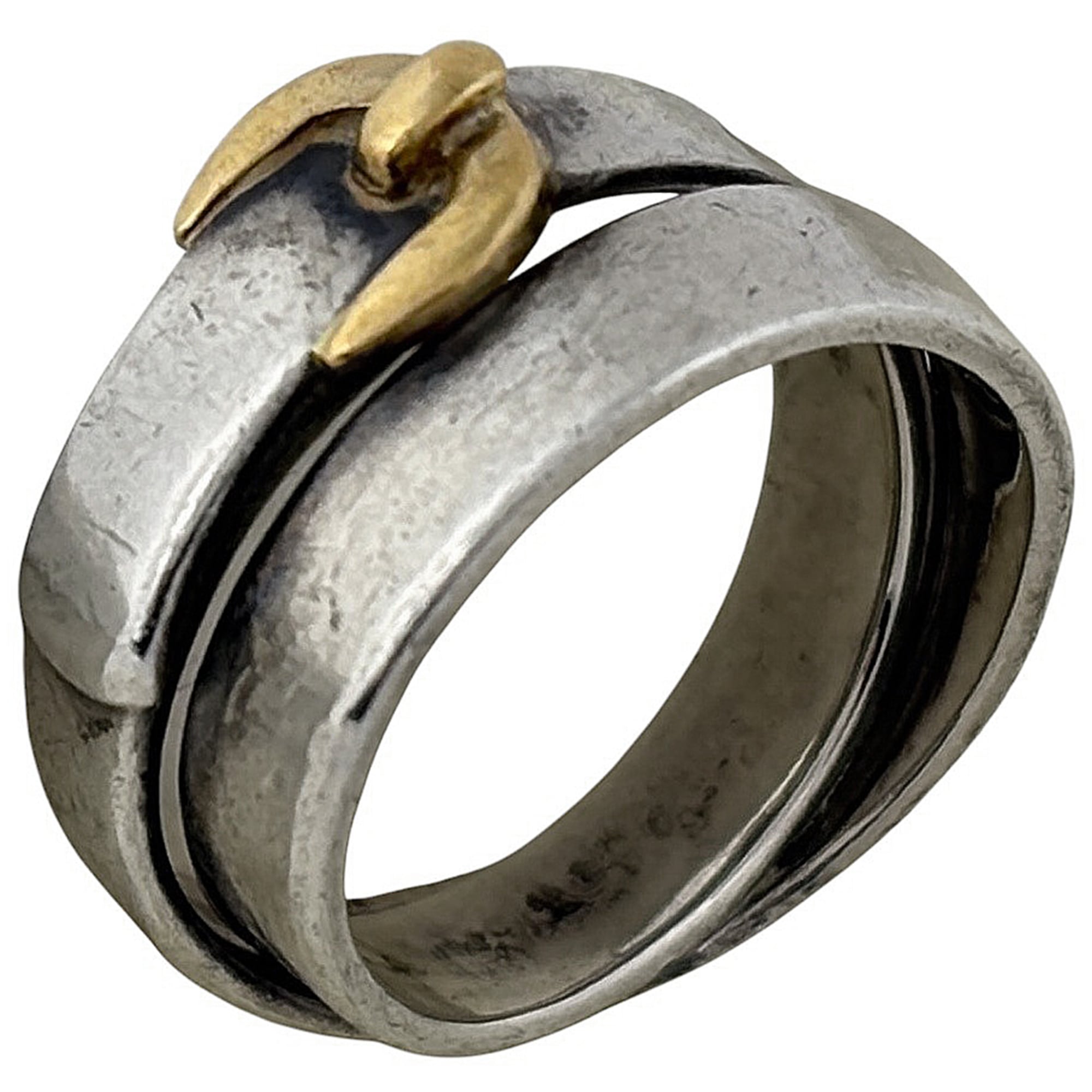 Hermes Gold Silver Yellow Gold (18K) Silver 925 Band Ring (Pre-Owned)