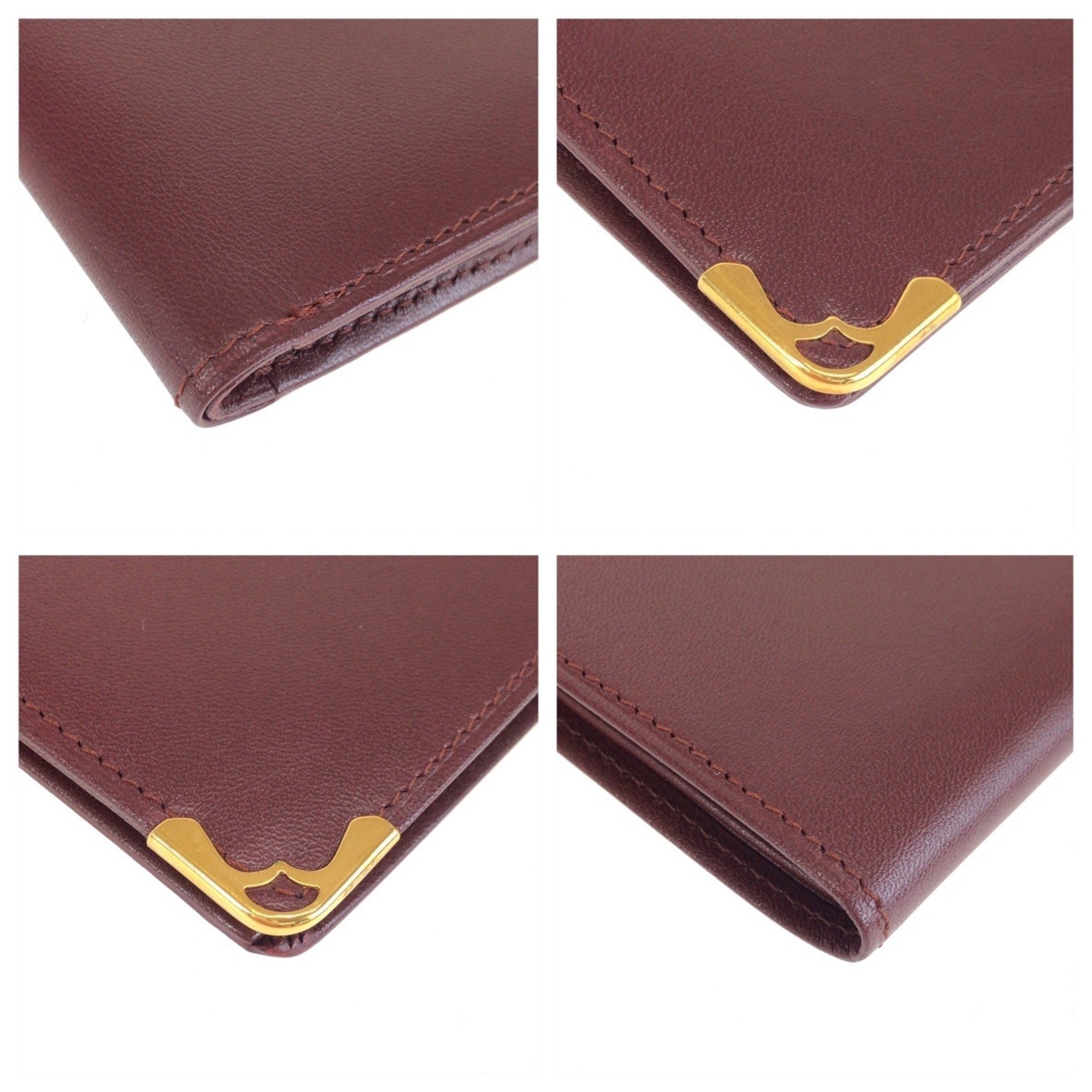 Cartier Wine Red Leather Wallet (Bi-Fold) (Pre-Owned)
