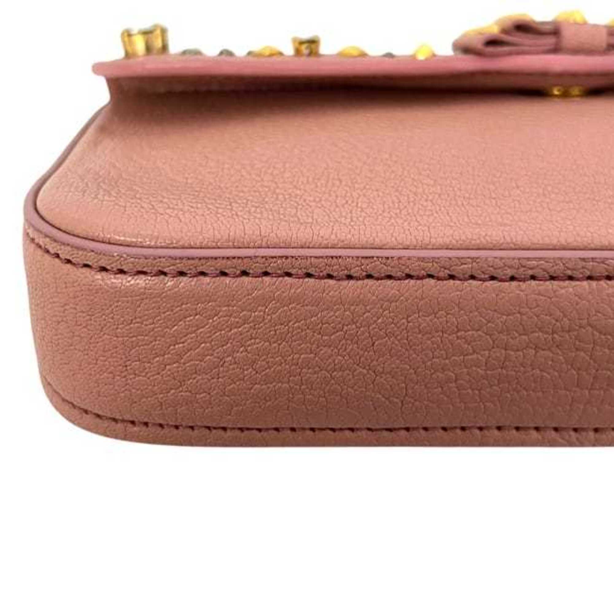 Miu Miu Pink Leather Clutch Bag Handbag (Pre-Owned)
