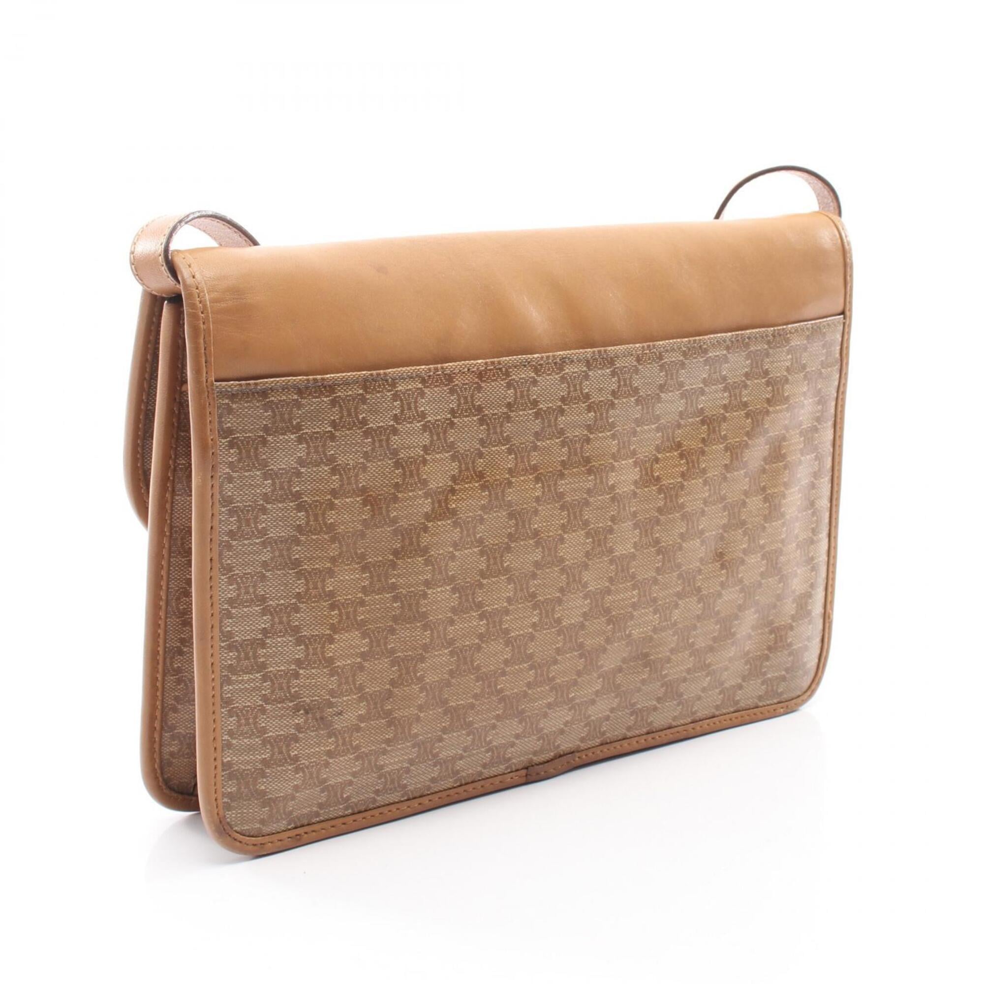 Celine Beige Coated Canvas Pvc Leather Handbag Shoulder Bag (Pre-Owned)