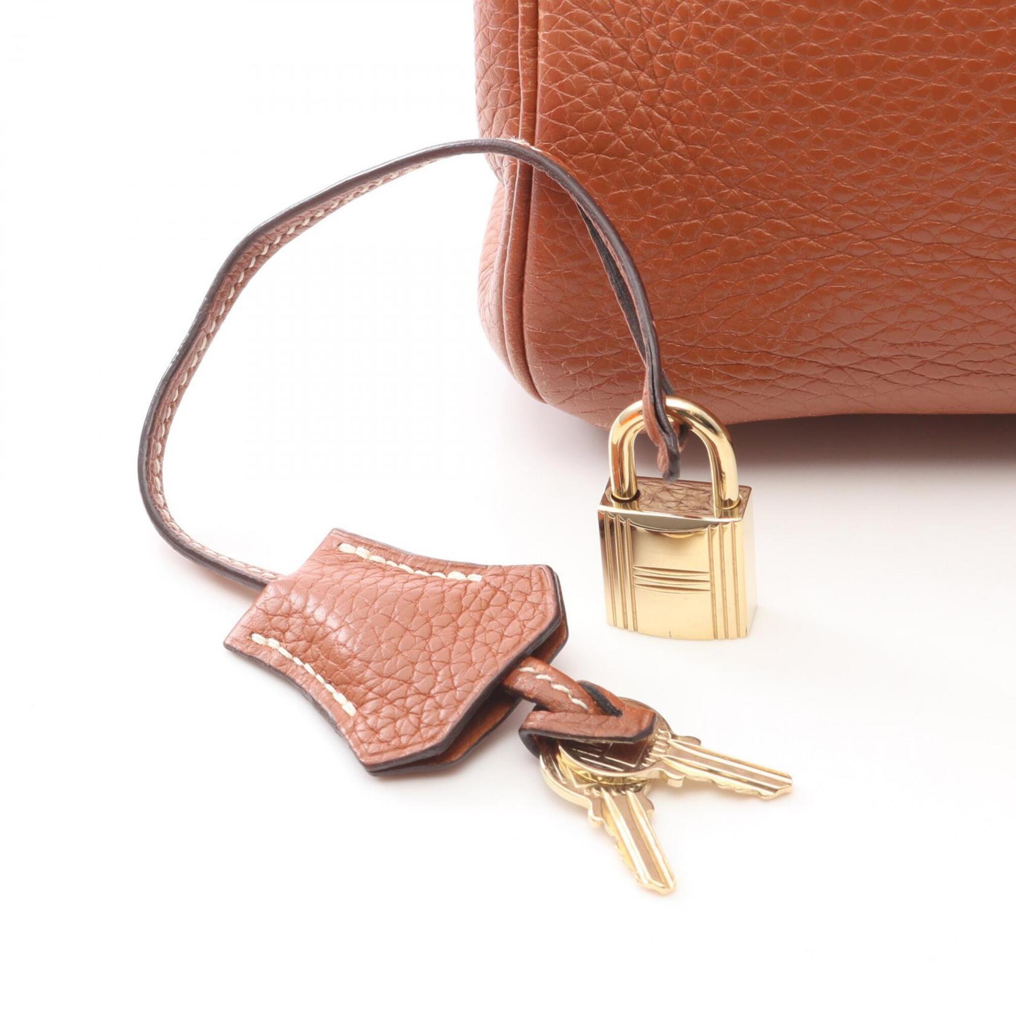 Hermes Brown Gold Taurillon Clemence Leather Leather Handbag (Pre-Owned)