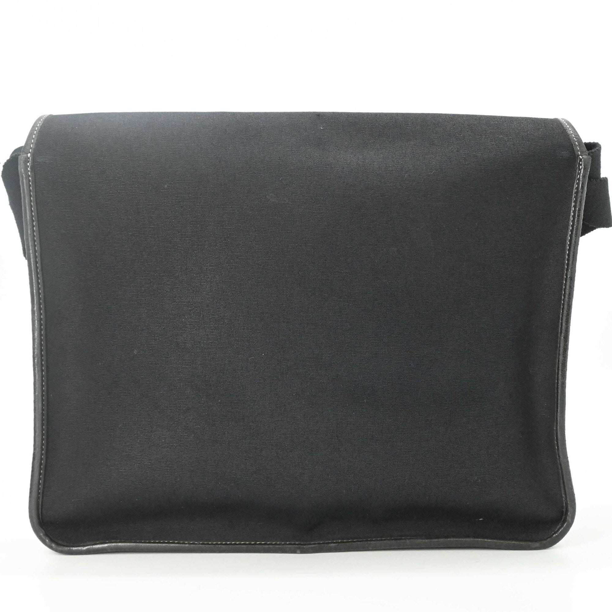Hermes Black Toile H Leather Shoulder Bag (Pre-Owned)