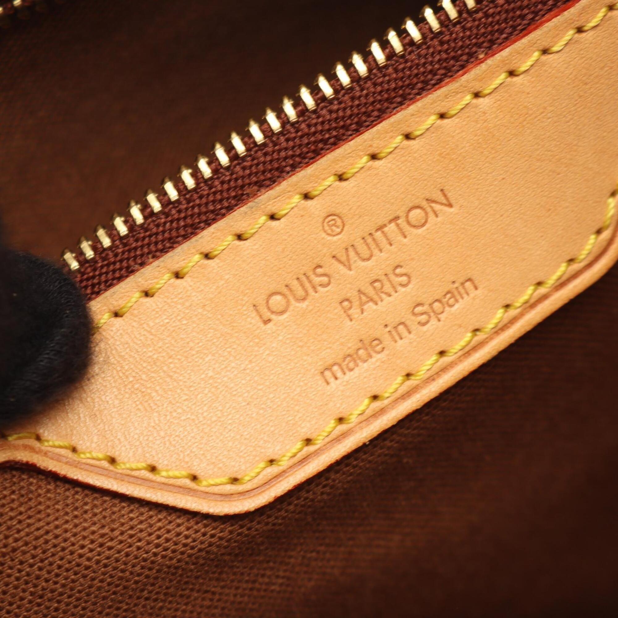 Louis Vuitton Brown Coated Canvas Leather Handbag Tote Bag (Pre-Owned)