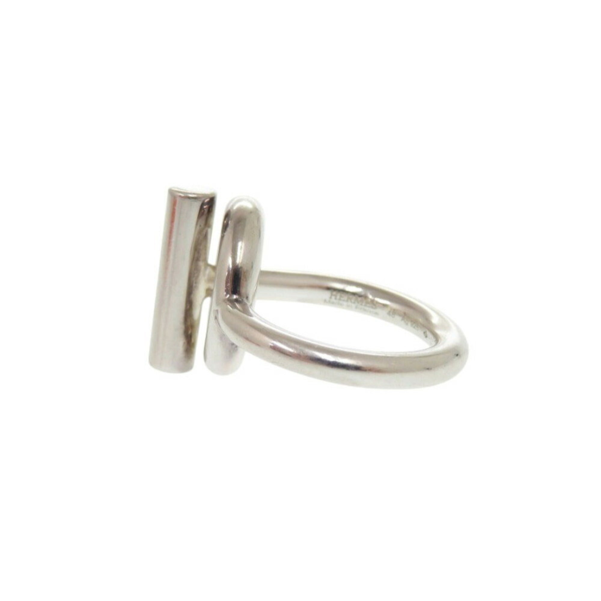 Hermes Silver Silver 925 Band Ring (Pre-Owned)