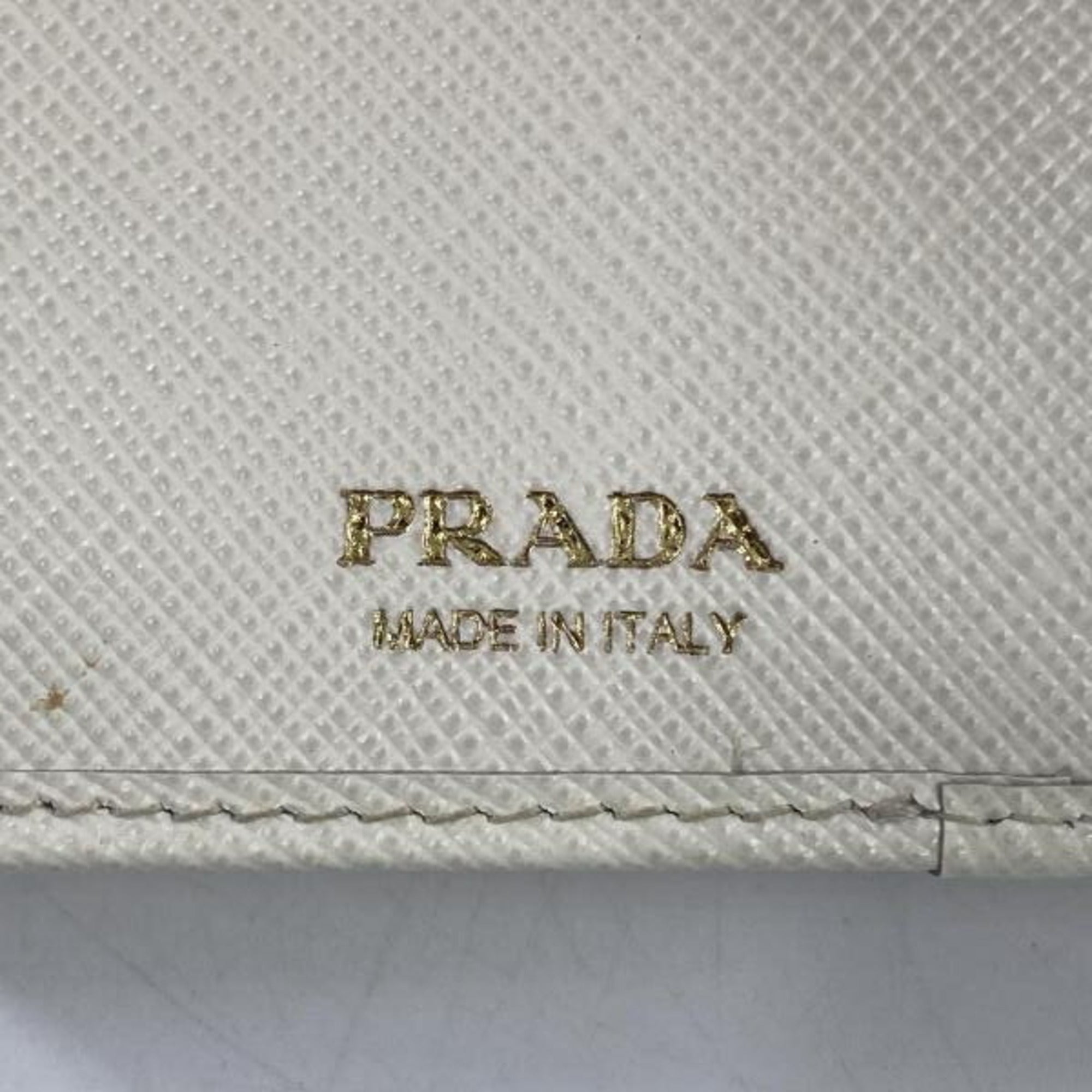 Prada Saffiano White Wallet (Tri-Fold) (Pre-Owned)