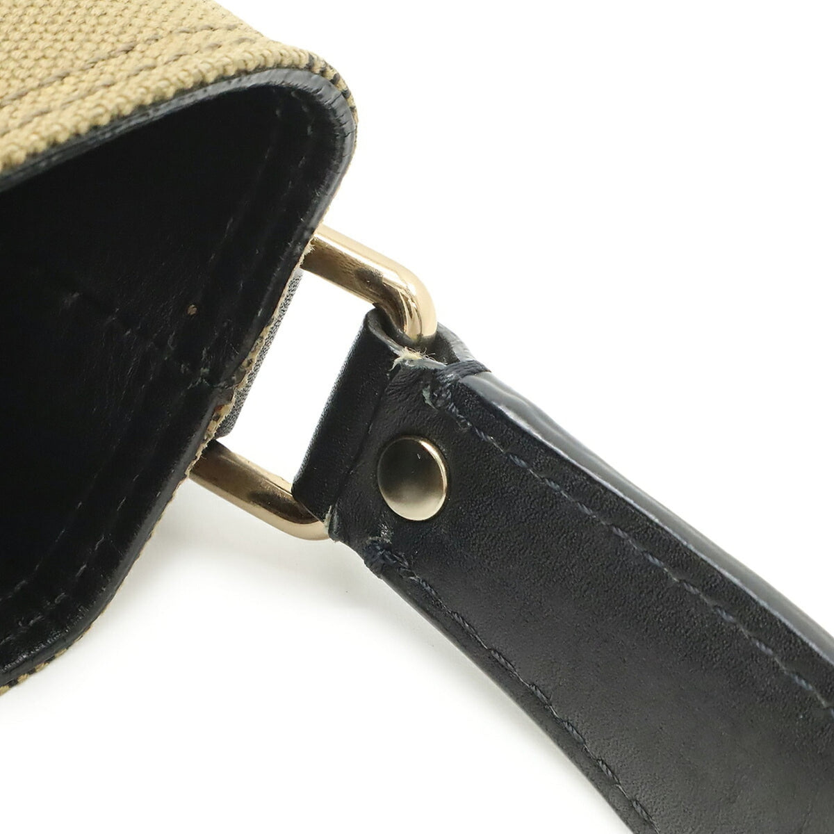Burberry Black Brown Red Color Canvas Leather Shoulder Bag (Pre-Owned)