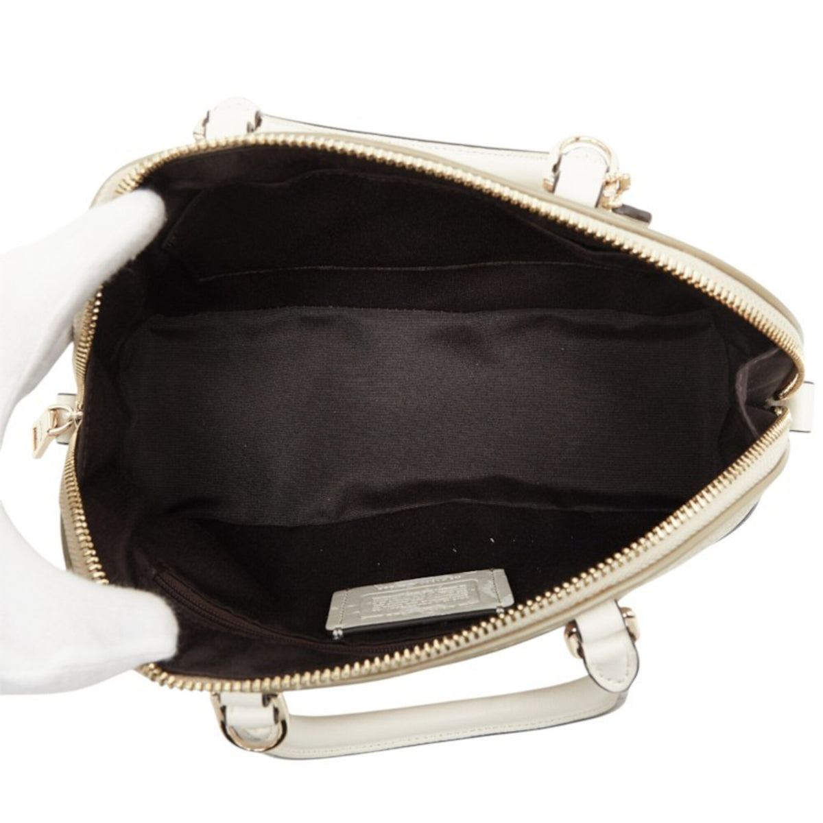 Coach Signature Beige White Signature Line Handbag (Pre-Owned)
