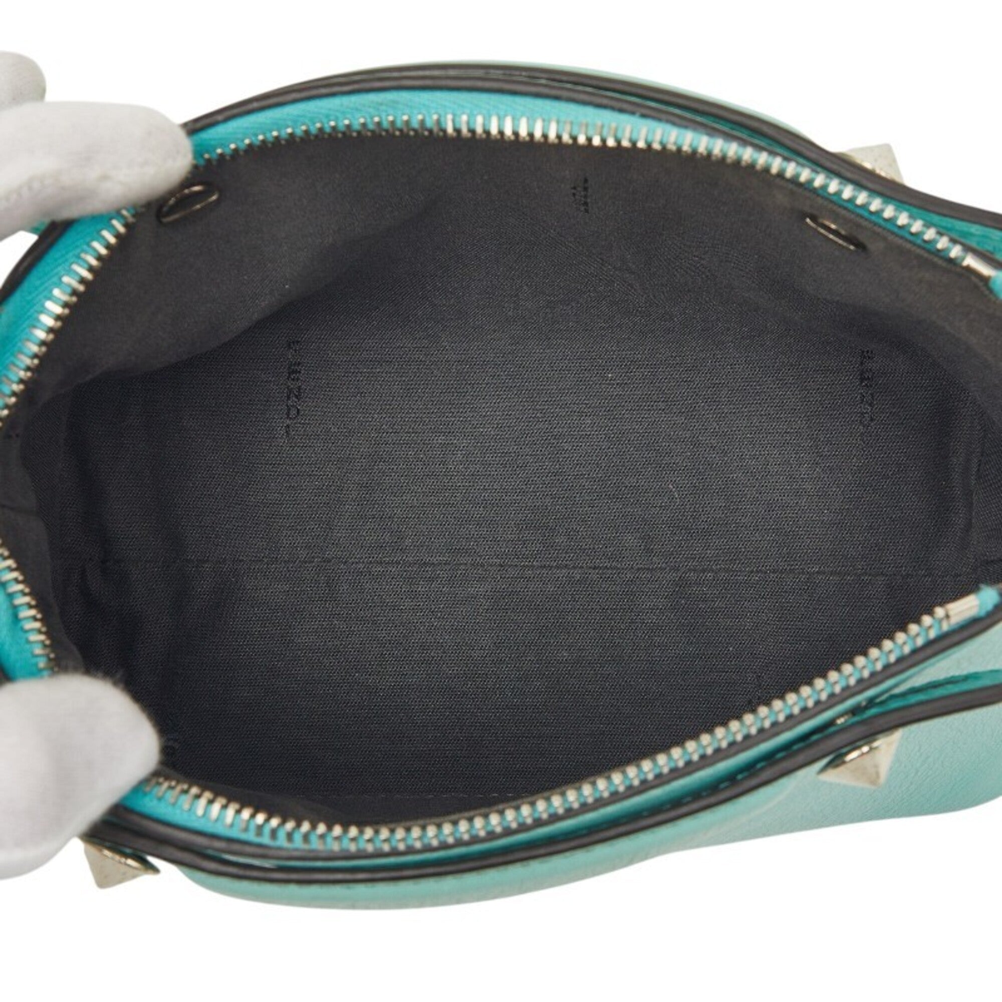 Fendi Green Leather Handbag Shoulder Bag (Pre-Owned)