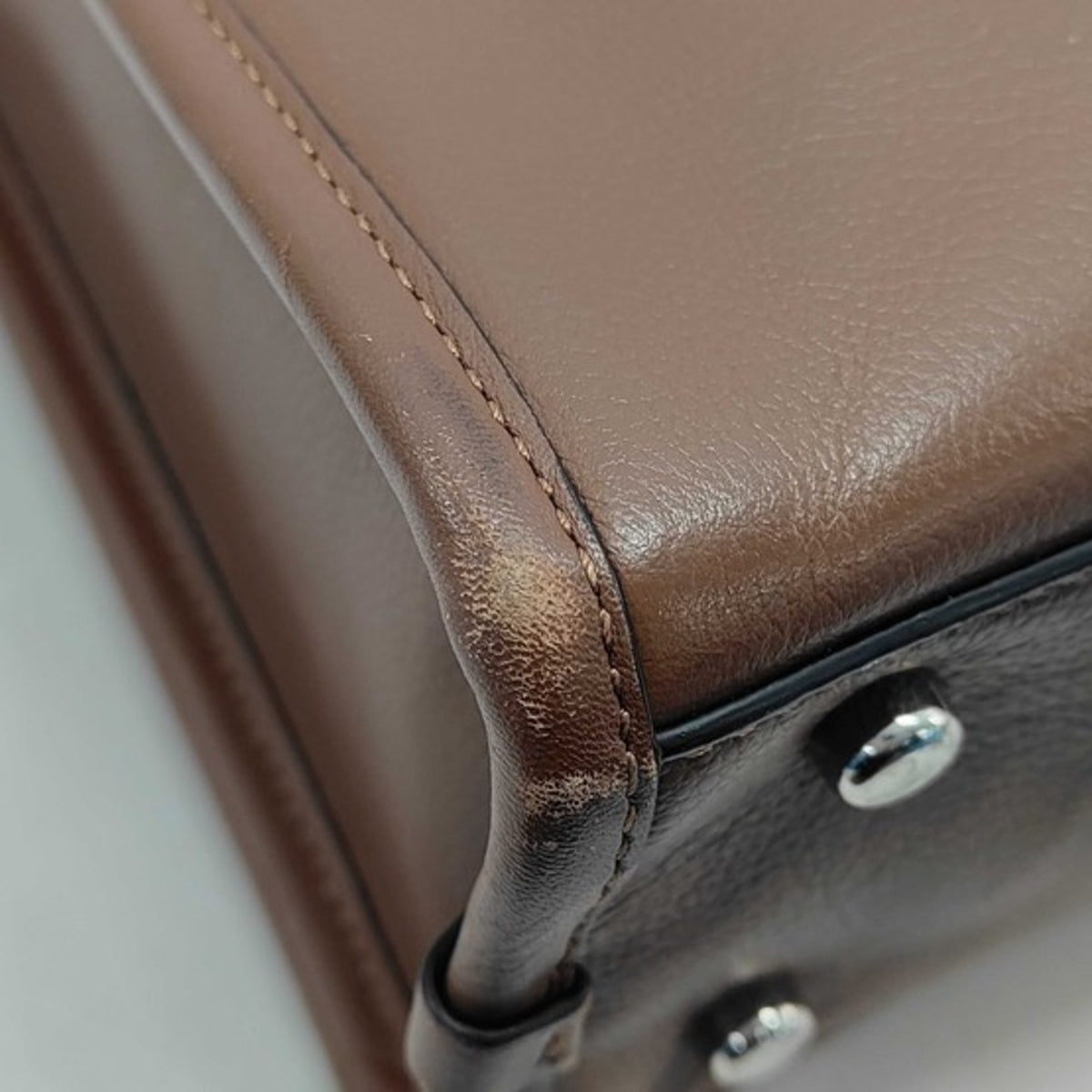 Coach Brown Leather Briefcase Handbag Tote Bag (Pre-Owned)