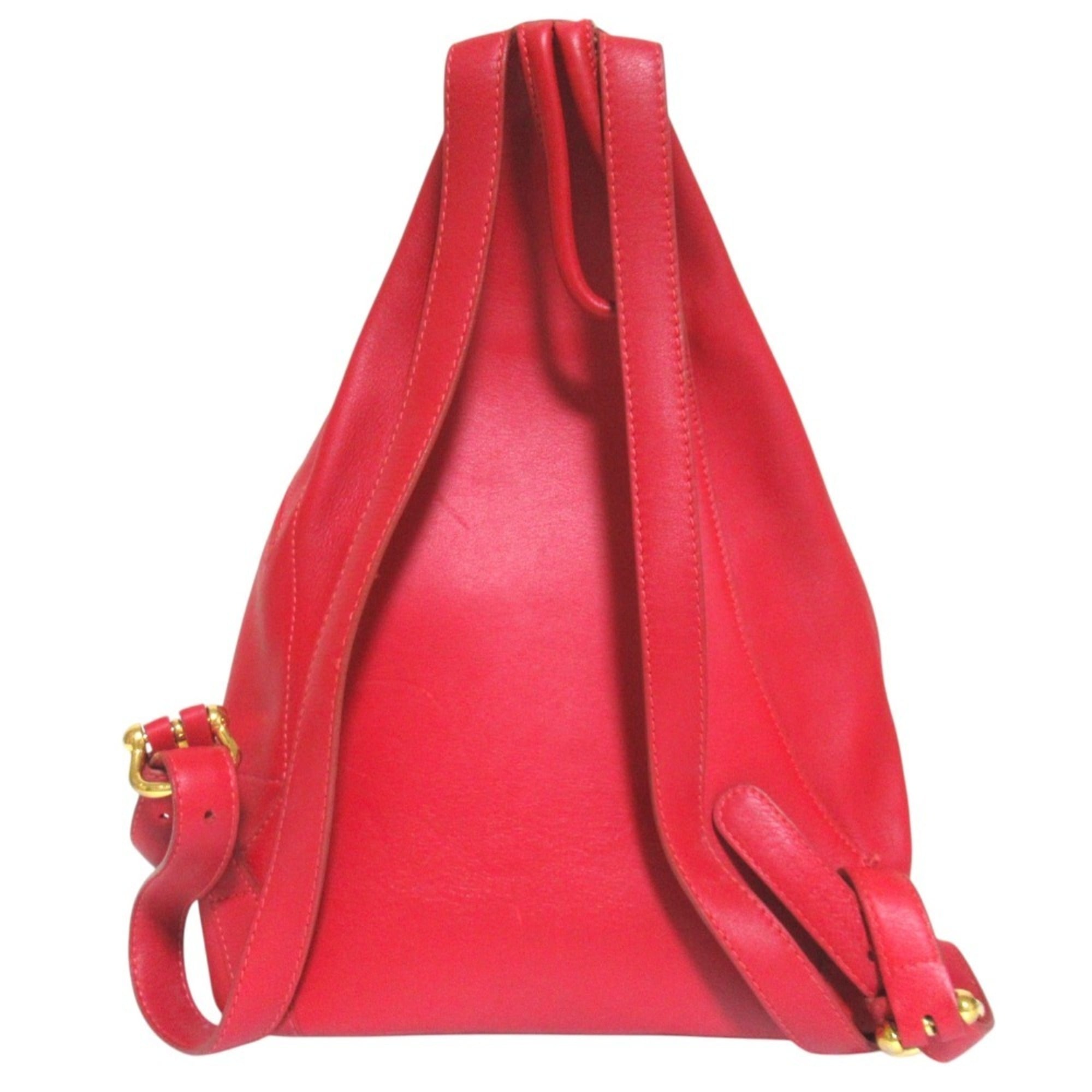 Loewe Red Color Leather Backpack (Pre-Owned)
