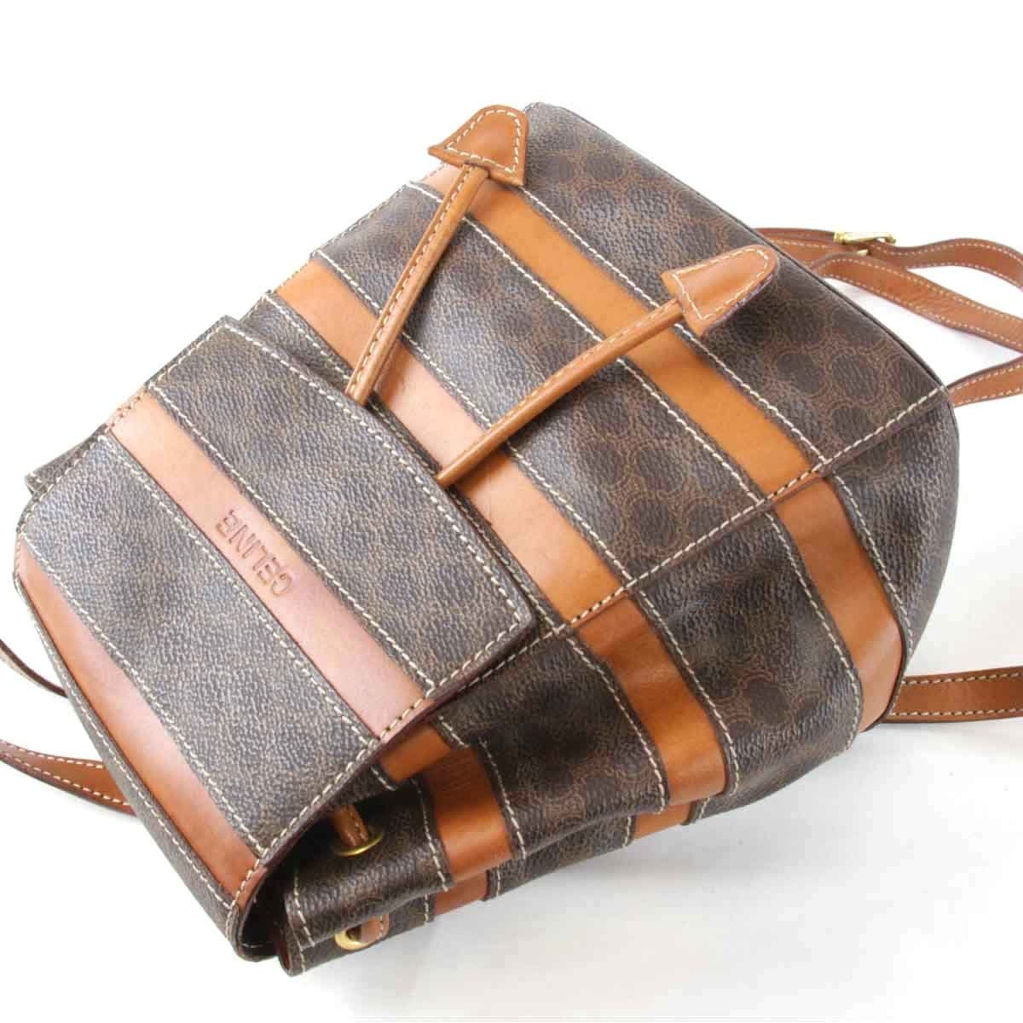 Celine Brown Pvc Leather Backpack (Pre-Owned)
