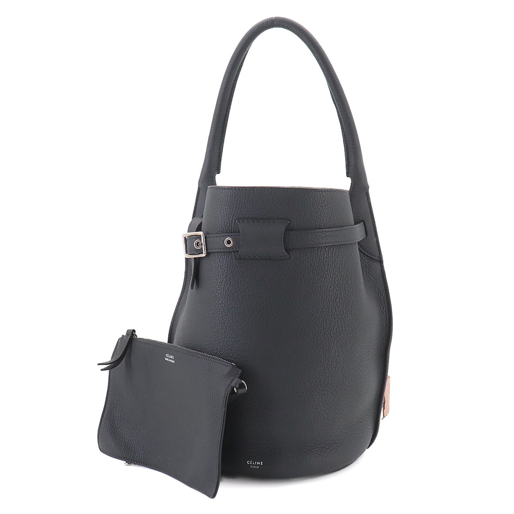 Celine Gray Leather Handbag Pouch (Pre-Owned)
