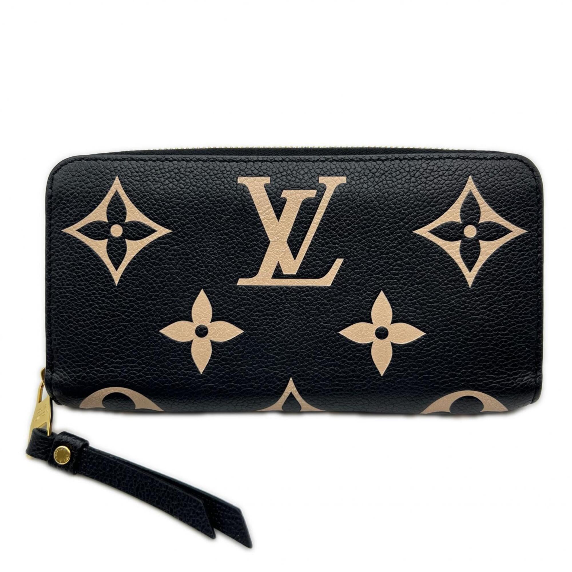 Louis Vuitton Monogram Empreinte Beige Black Long Wallet (Bi-Fold) (Pre-Owned)