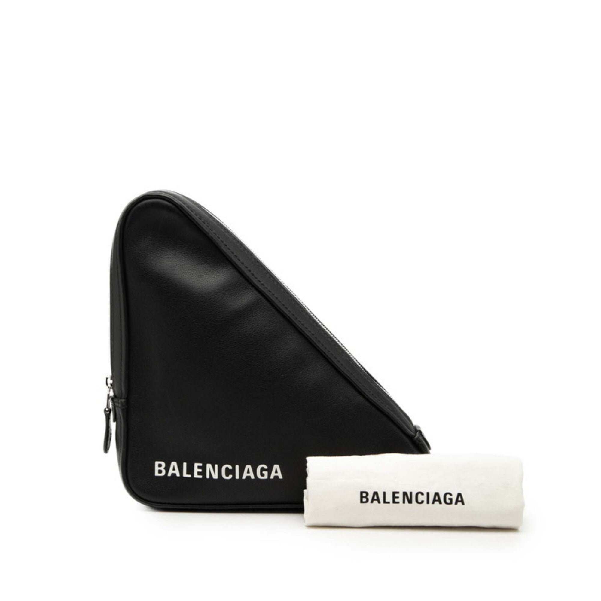Balenciaga Black Leather Clutch Bag (Pre-Owned)
