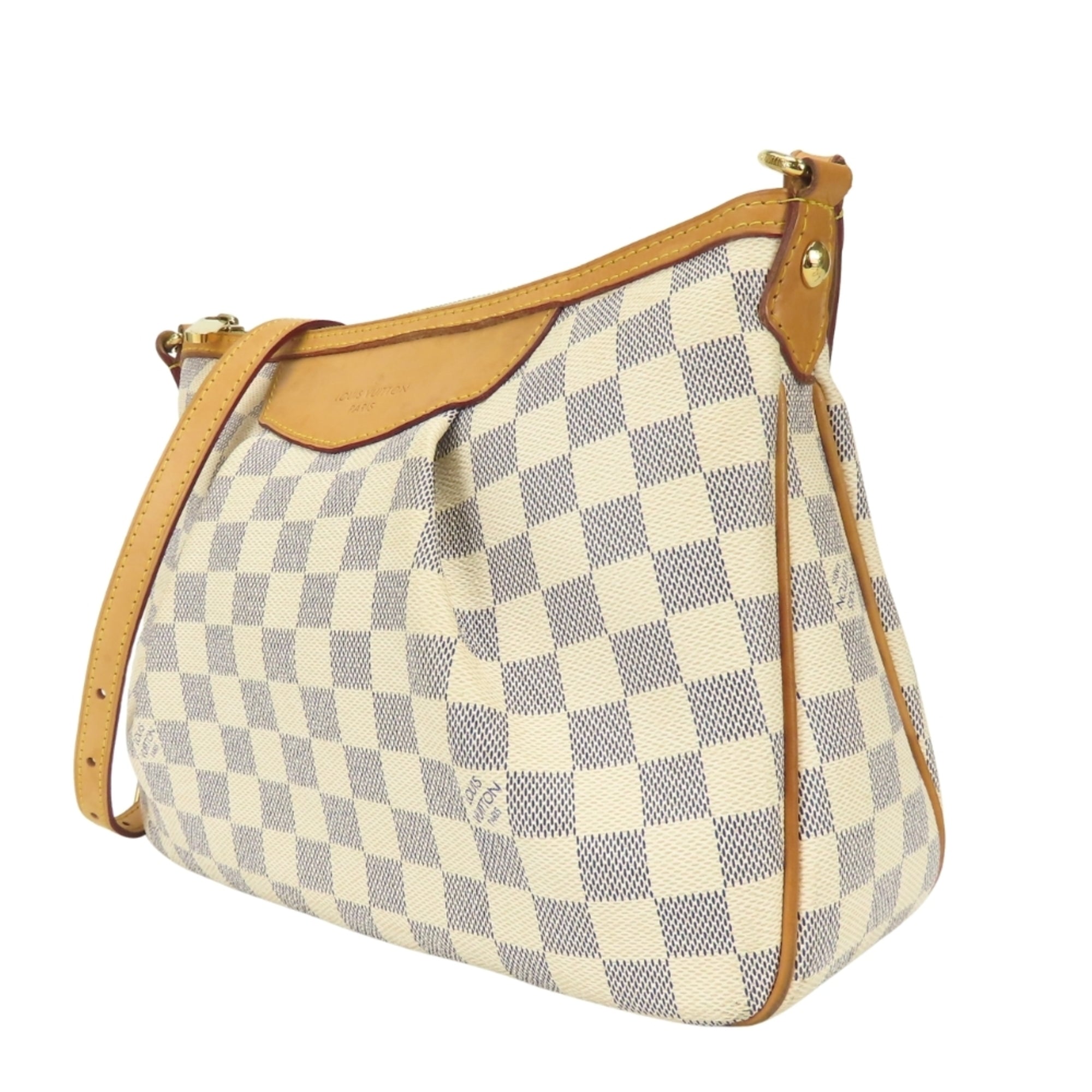 Louis Vuitton Damier Azur White Damier Azur Leather Shoulder Bag (Pre-Owned)