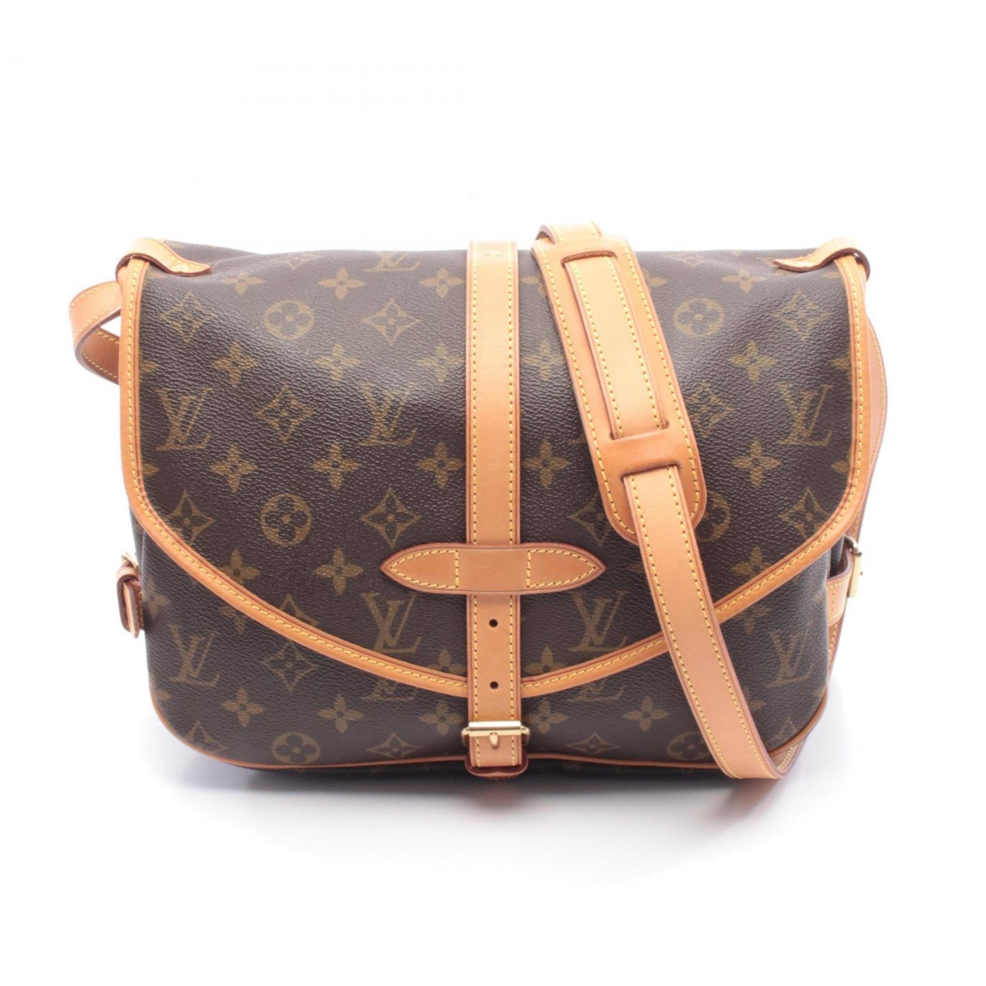 Louis Vuitton Brown Coated Canvas Monogram Leather Handbag Shoulder Bag (Pre-Owned)