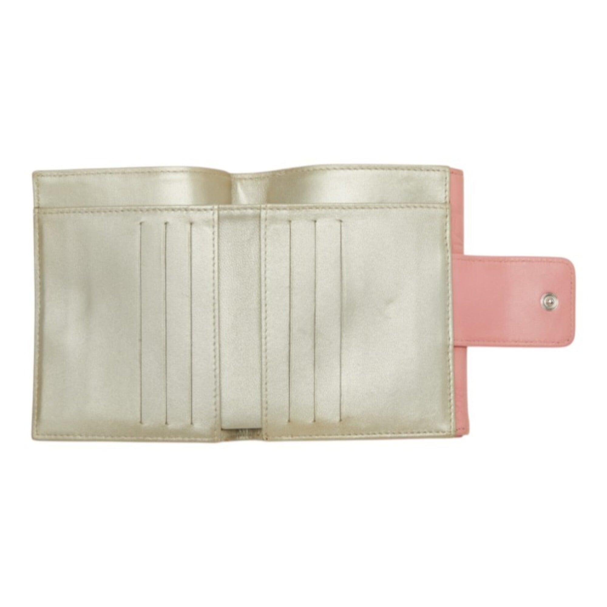 Chanel Silver Pink Leather Wallet (Bi-Fold) (Pre-Owned)