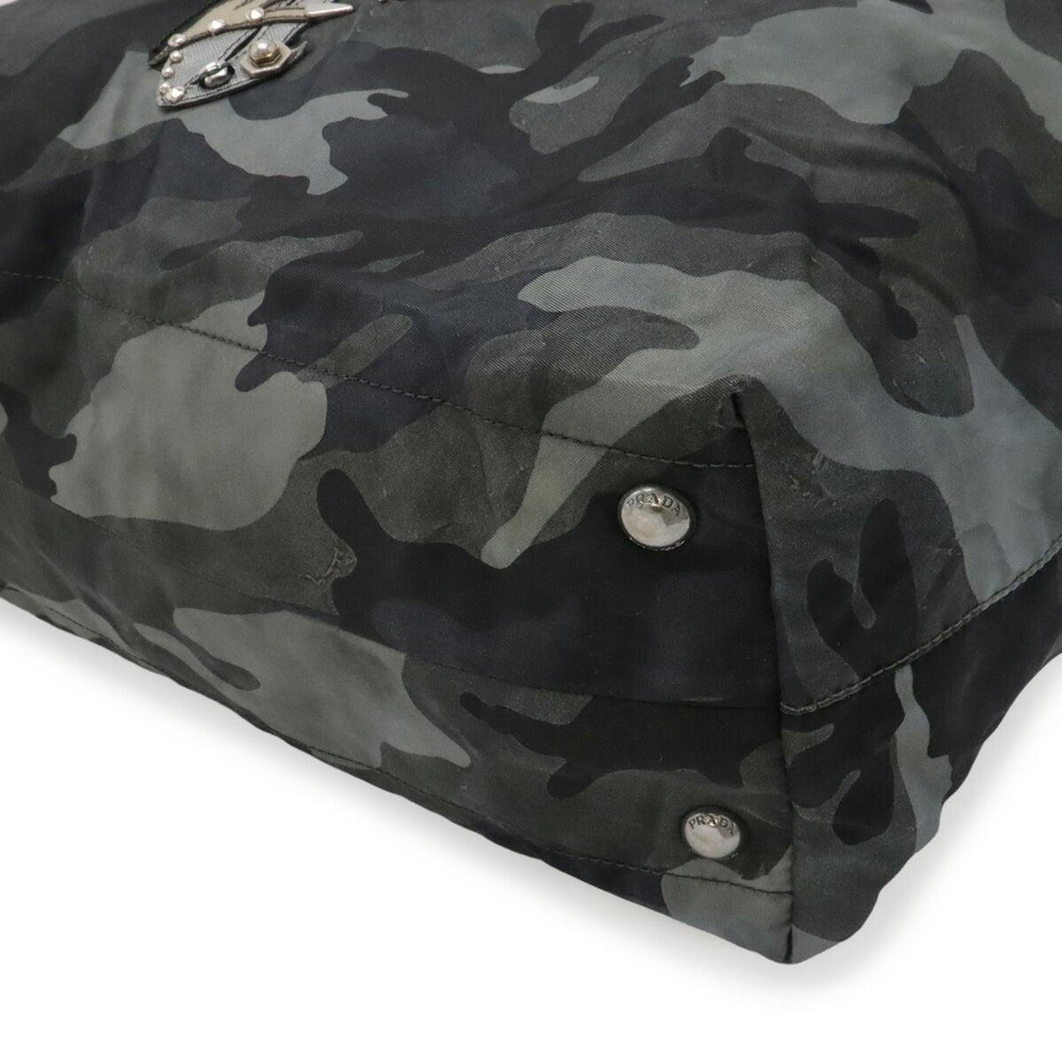 Prada Black Camouflage Green Multi-Color Nylon Shoulder Bag Tote Bag (Pre-Owned)