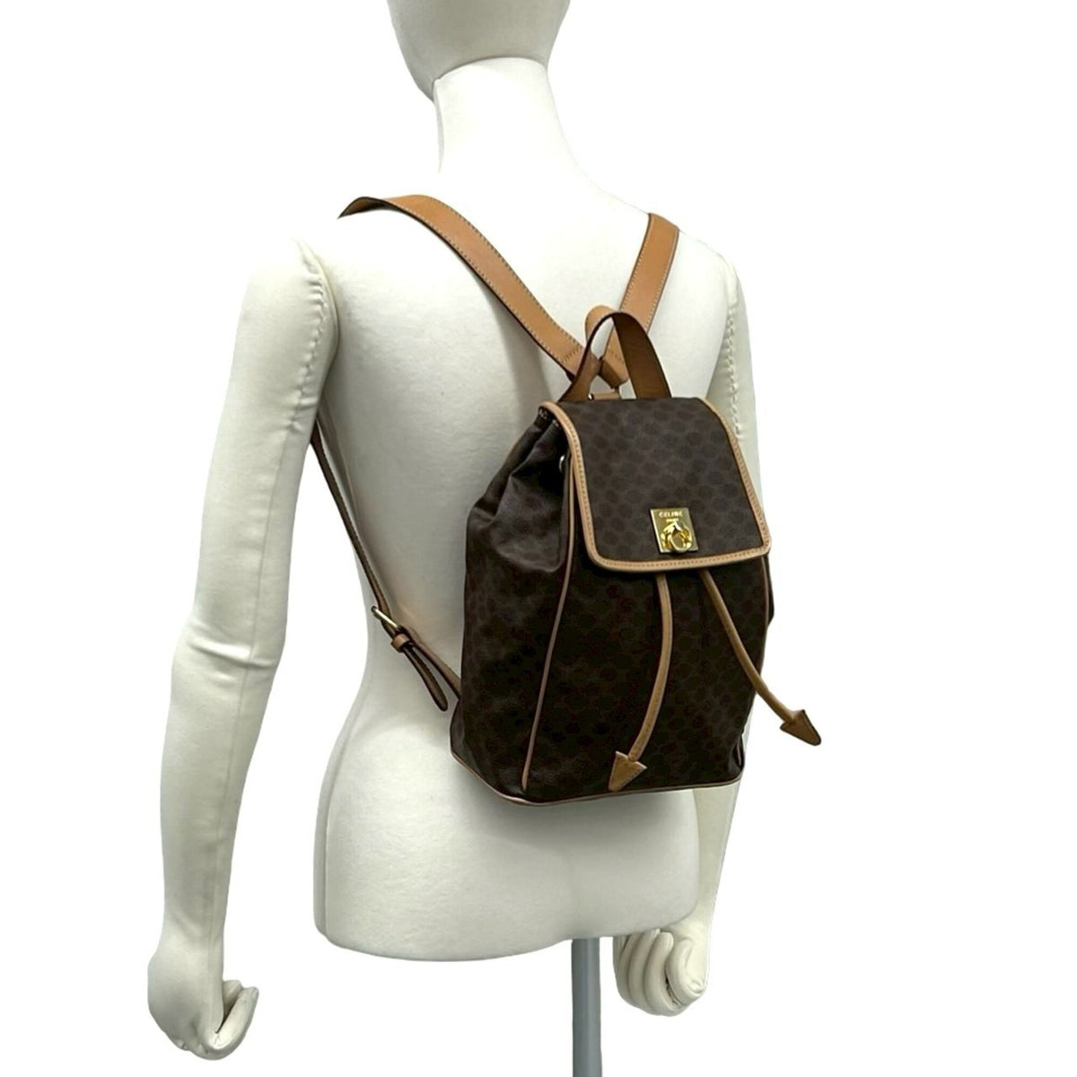 Celine Brown Leather Pvc Backpack (Pre-Owned)