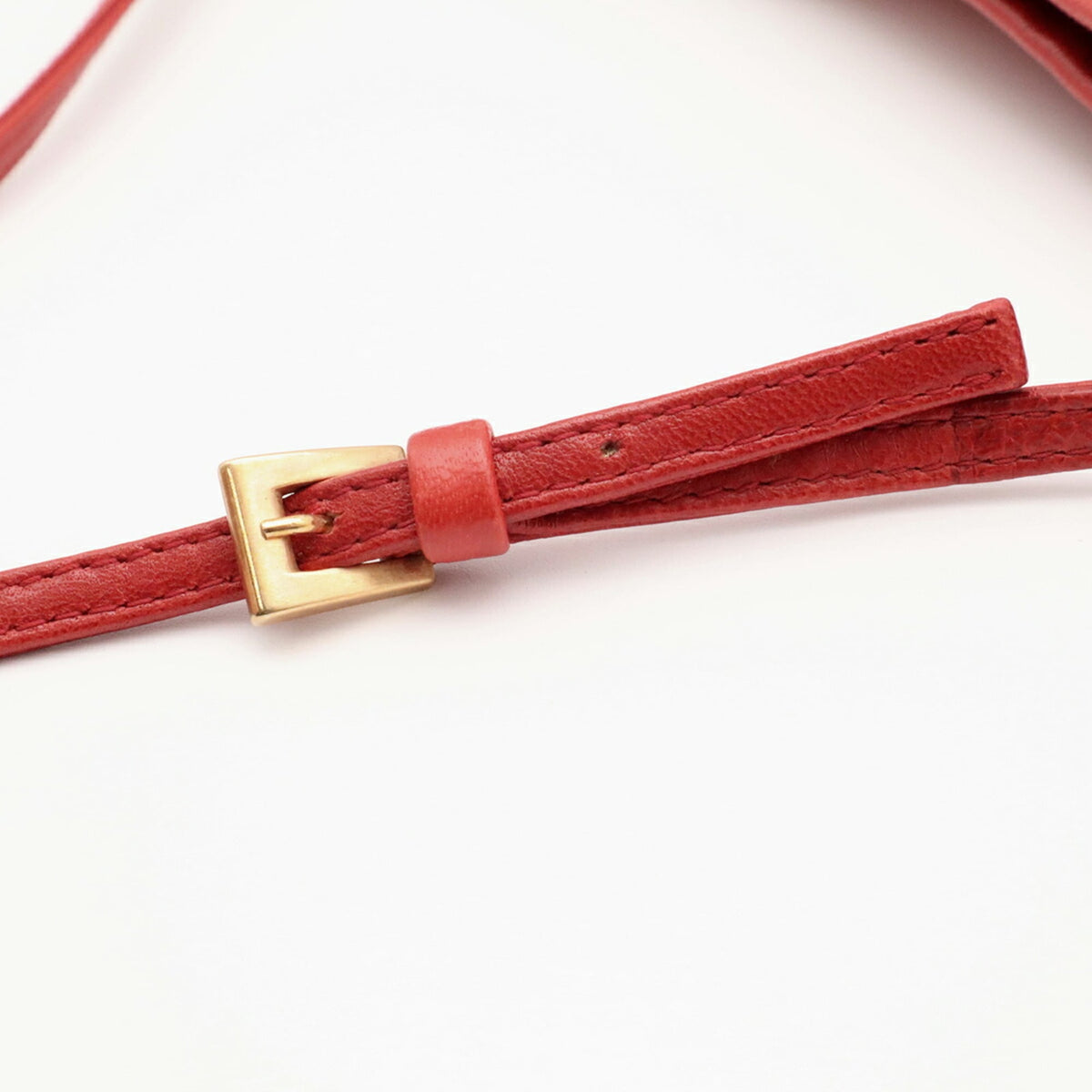 Prada Red Color Leather Shoulder Bag (Pre-Owned)