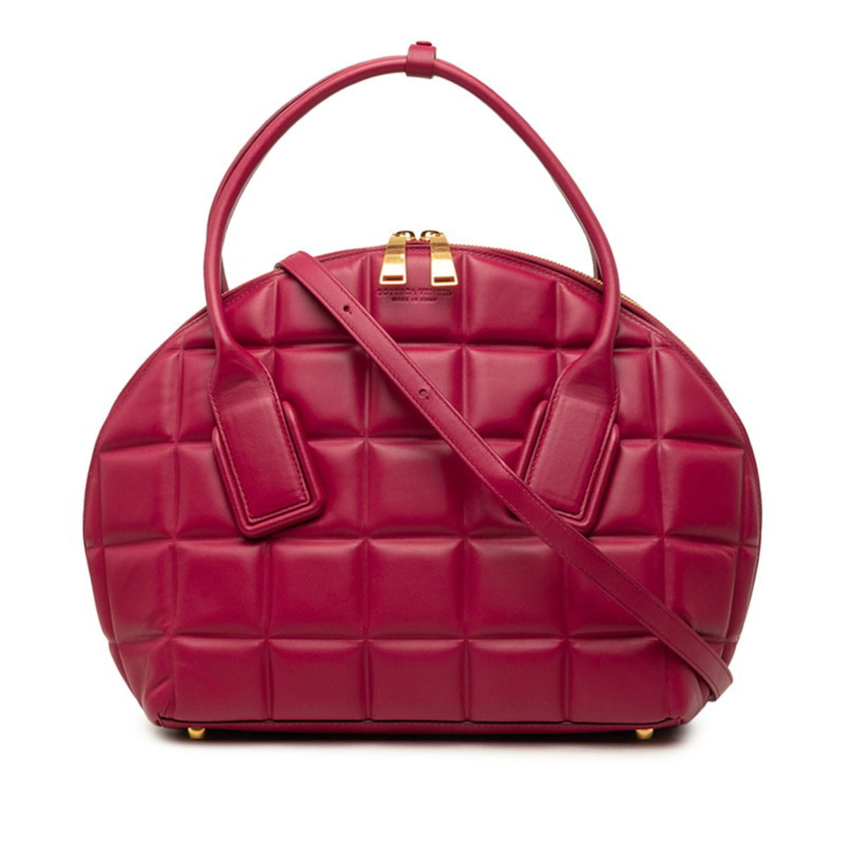 Bottega Veneta Red Color Wine Leather Handbag Shoulder Bag (Pre-Owned)