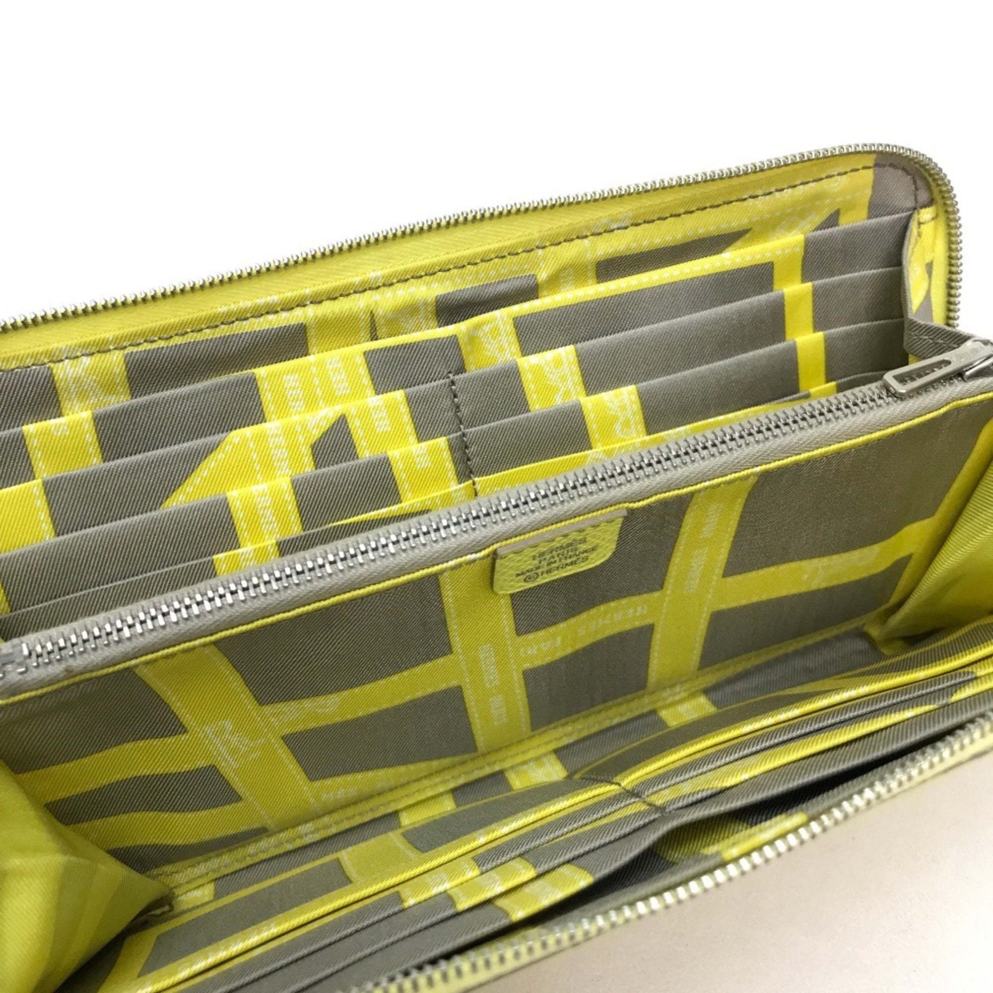 Hermes Silk'in Soufre Yellow Epsom Leather Silk Long Wallet (Bi-Fold) (Pre-Owned)