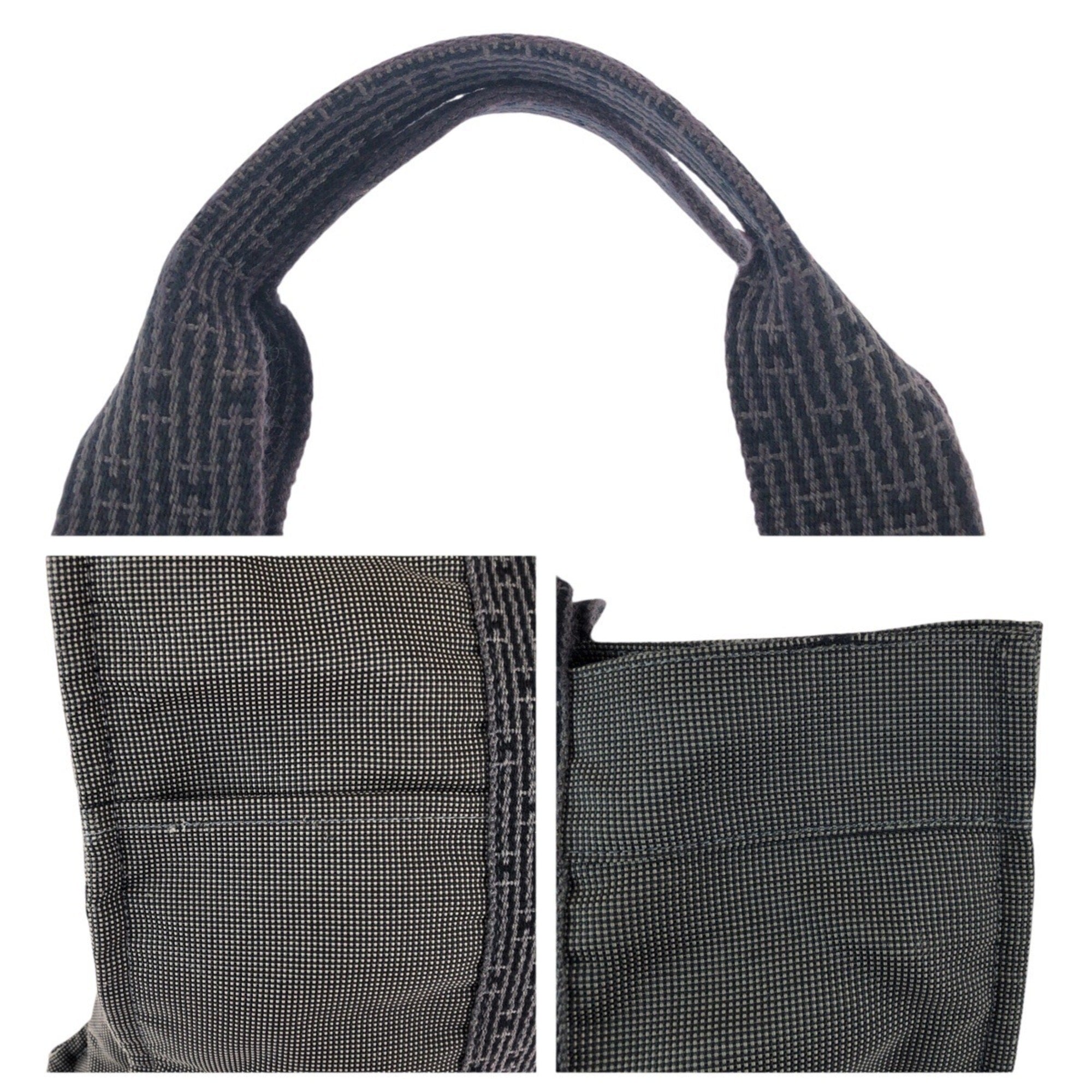 Hermes Gray Canvas Tote Bag (Pre-Owned)