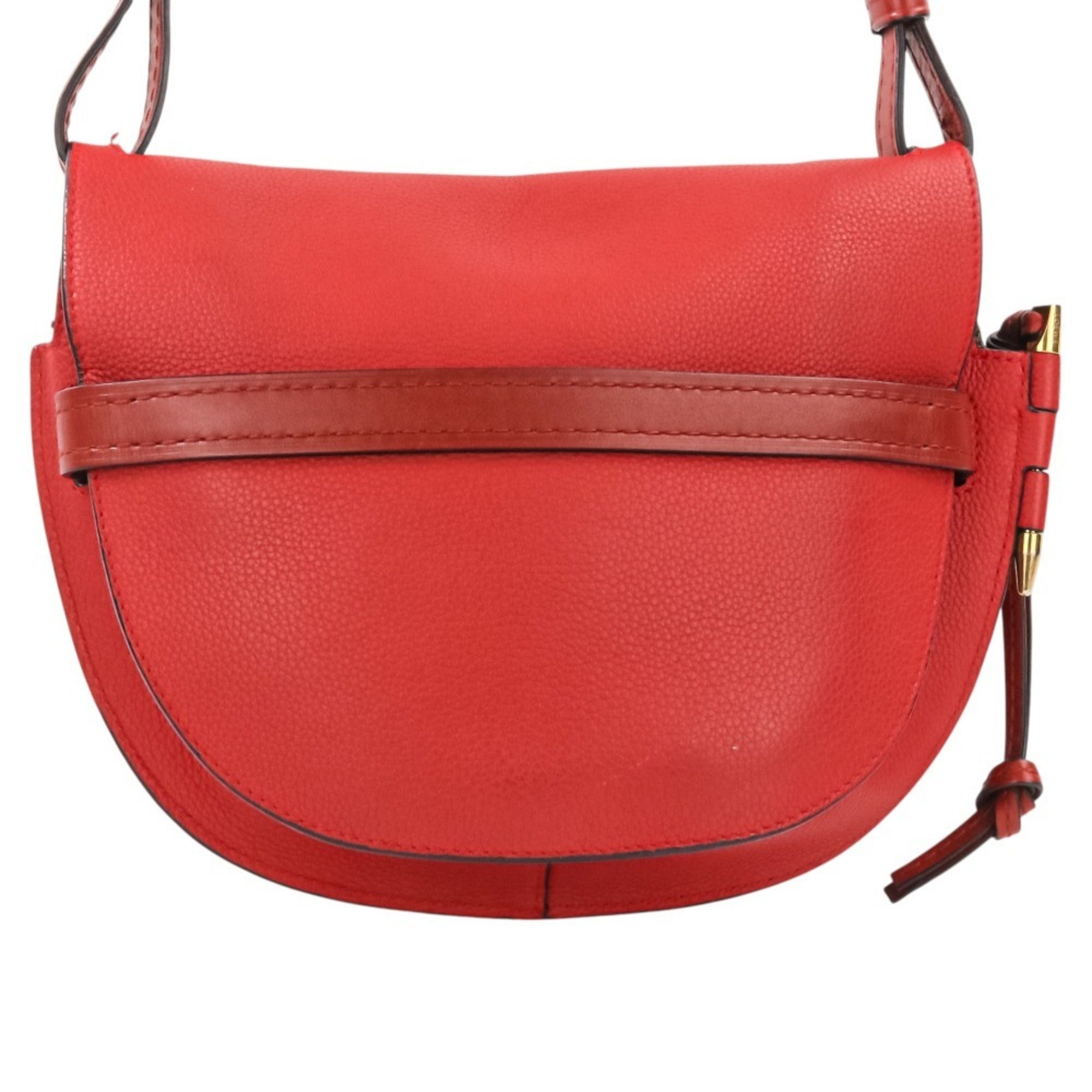 Loewe Red Color Leather Shoulder Bag (Pre-Owned)