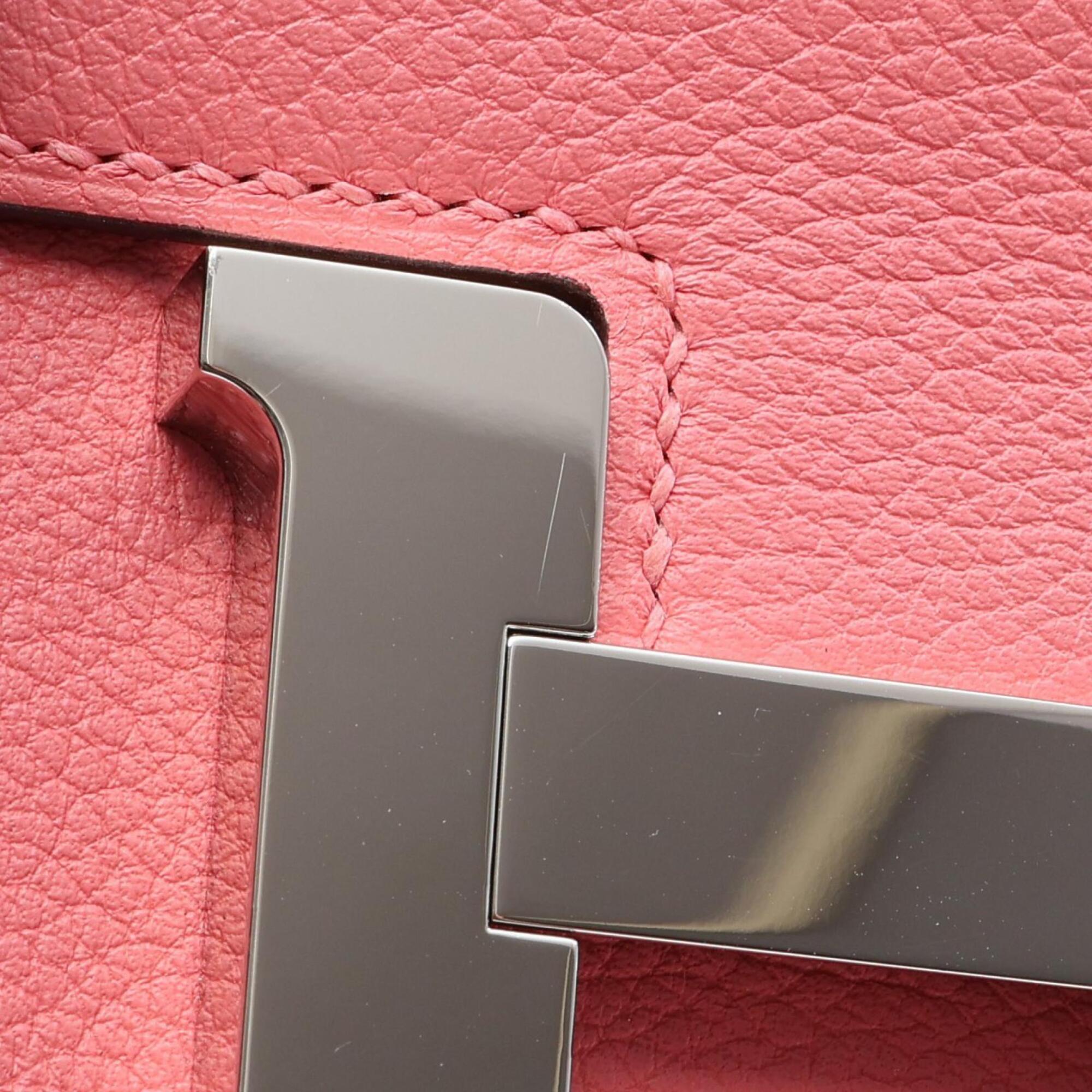 Hermes Constance Pink Leather Handbag Shoulder Bag (Pre-Owned)