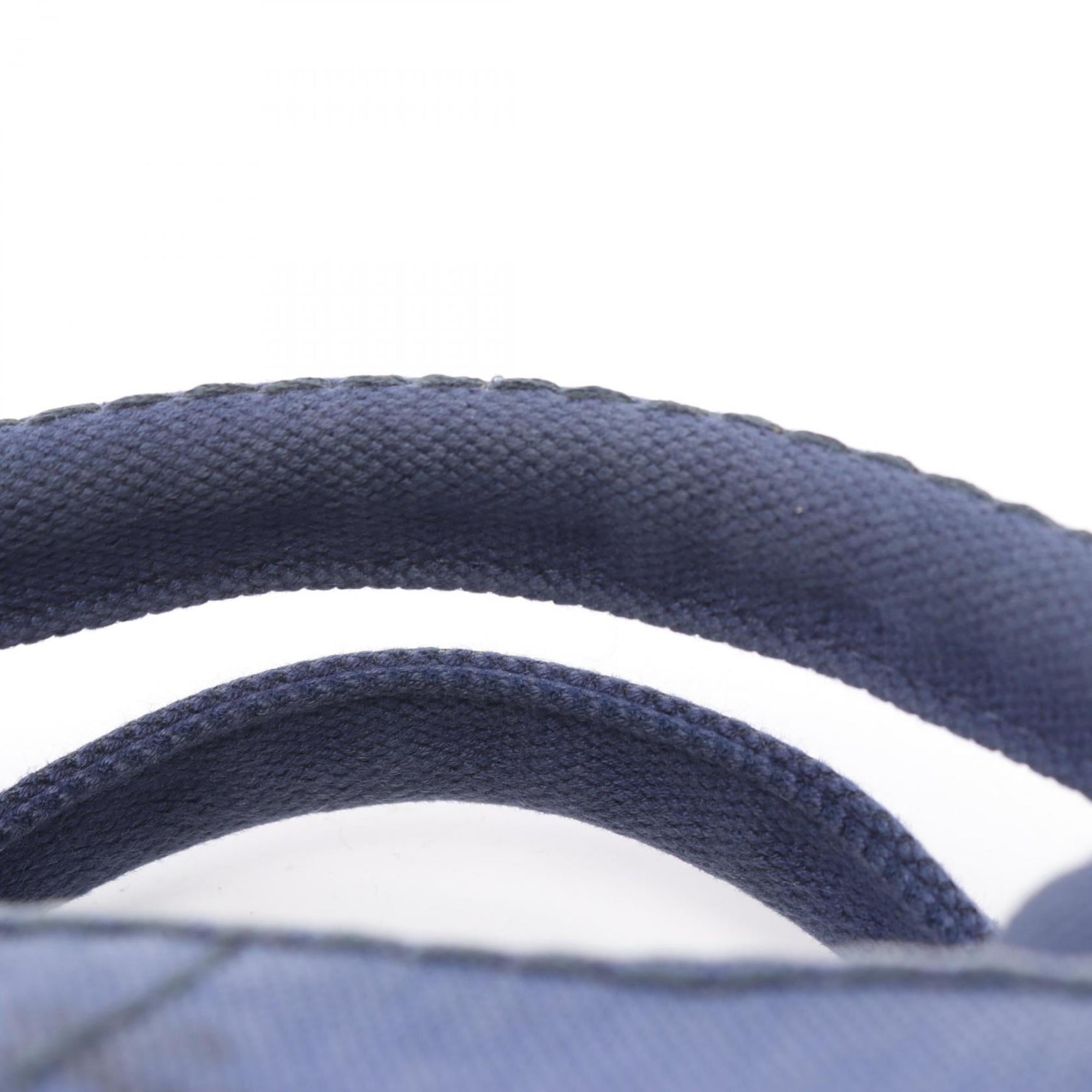 Prada Blue Canvas Handbag Tote Bag (Pre-Owned)