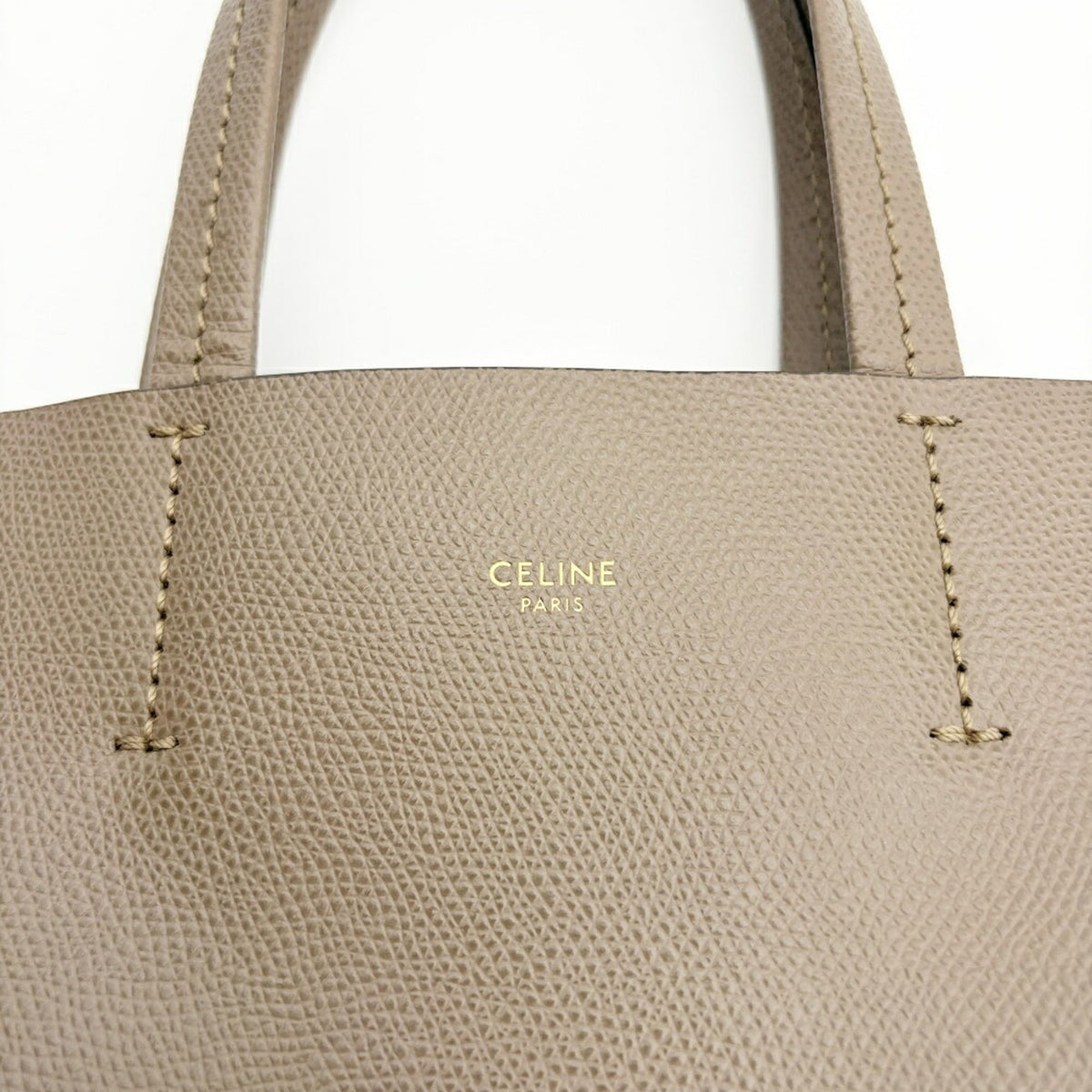 Celine Grayish Leather Shoulder Bag Tote Bag (Pre-Owned)