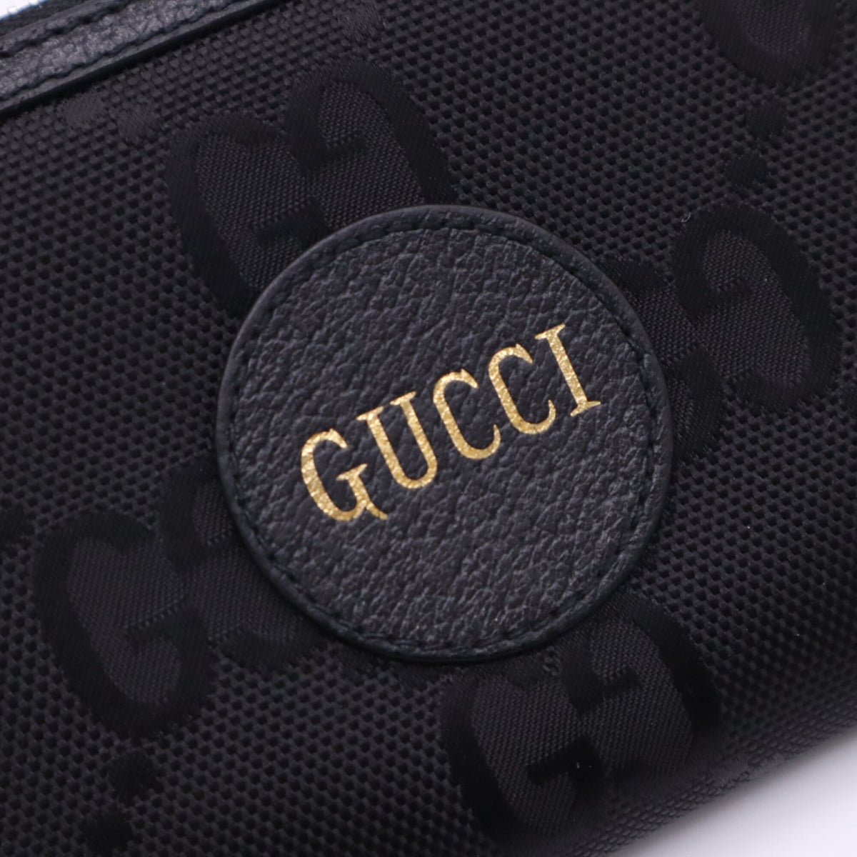 Gucci Gold Black Canvas Leather Long Wallet (Bi-Fold) (Pre-Owned)