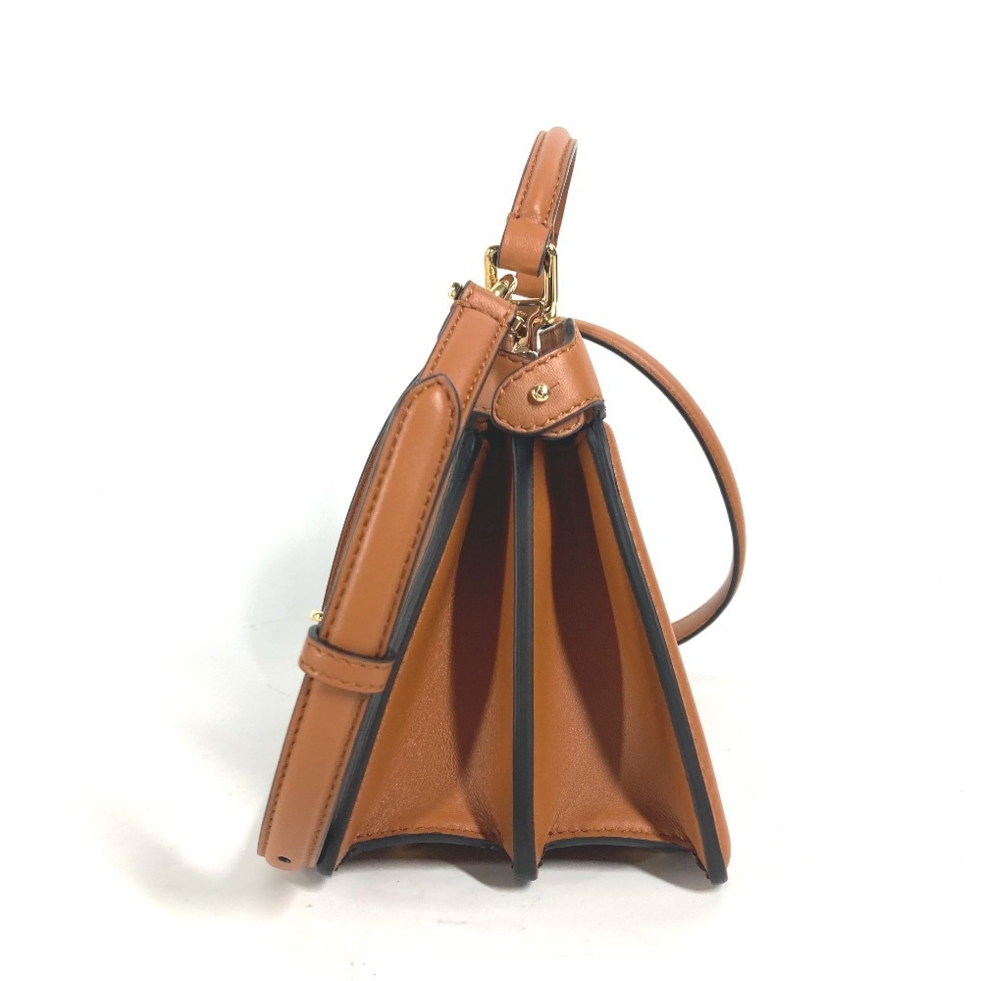 Fendi Peekaboo Brown Leather Handbag Shoulder Bag