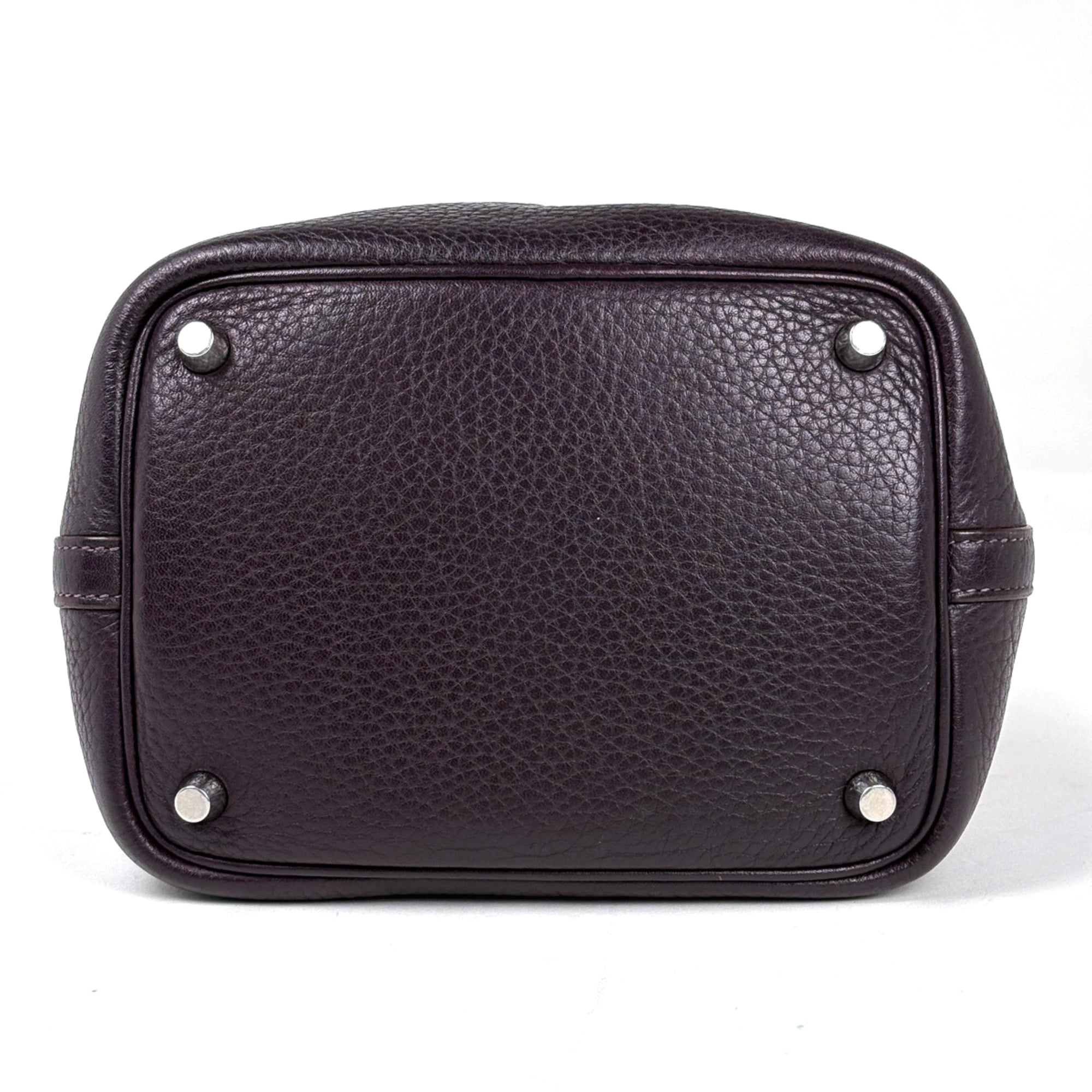 Hermes Raisin Taurillon Clemence Leather Handbag (Pre-Owned)