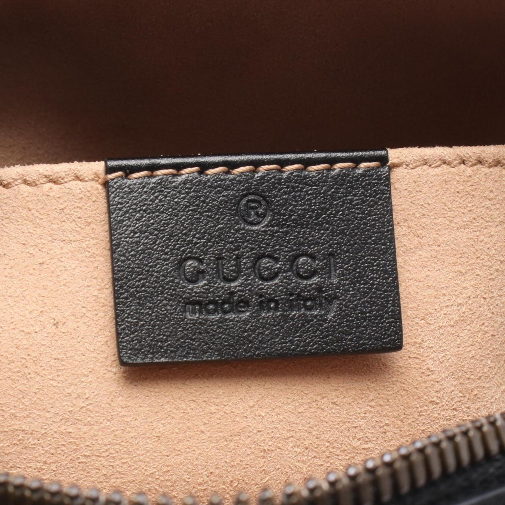 Gucci Black Leather Handbag Shoulder Bag (Pre-Owned)