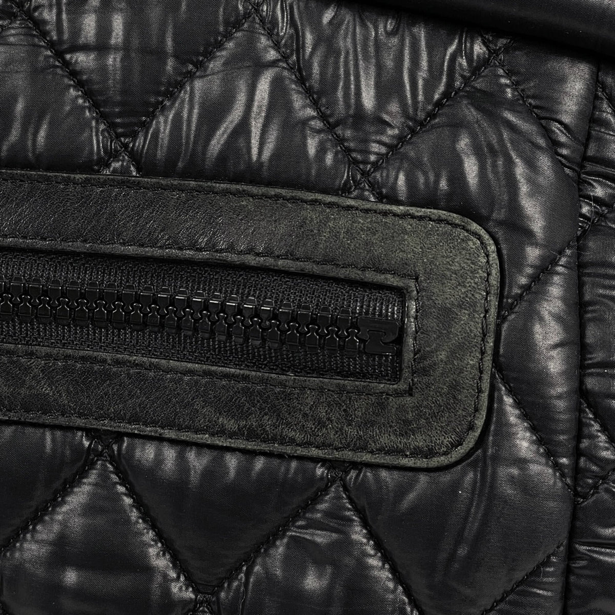 Chanel Black Nylon Leather Handbag (Pre-Owned)