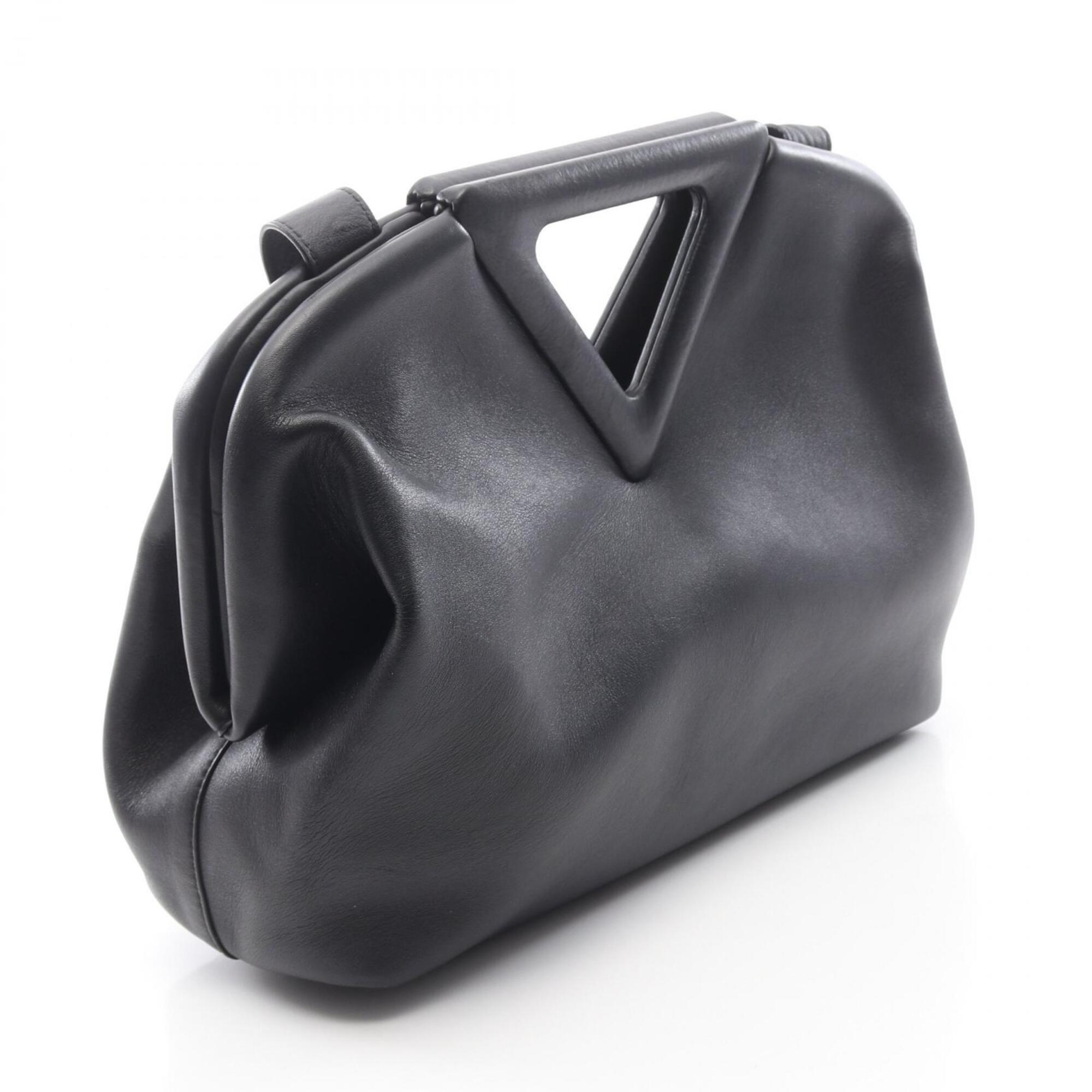 Bottega Veneta Black Leather Handbag Shoulder Bag (Pre-Owned)