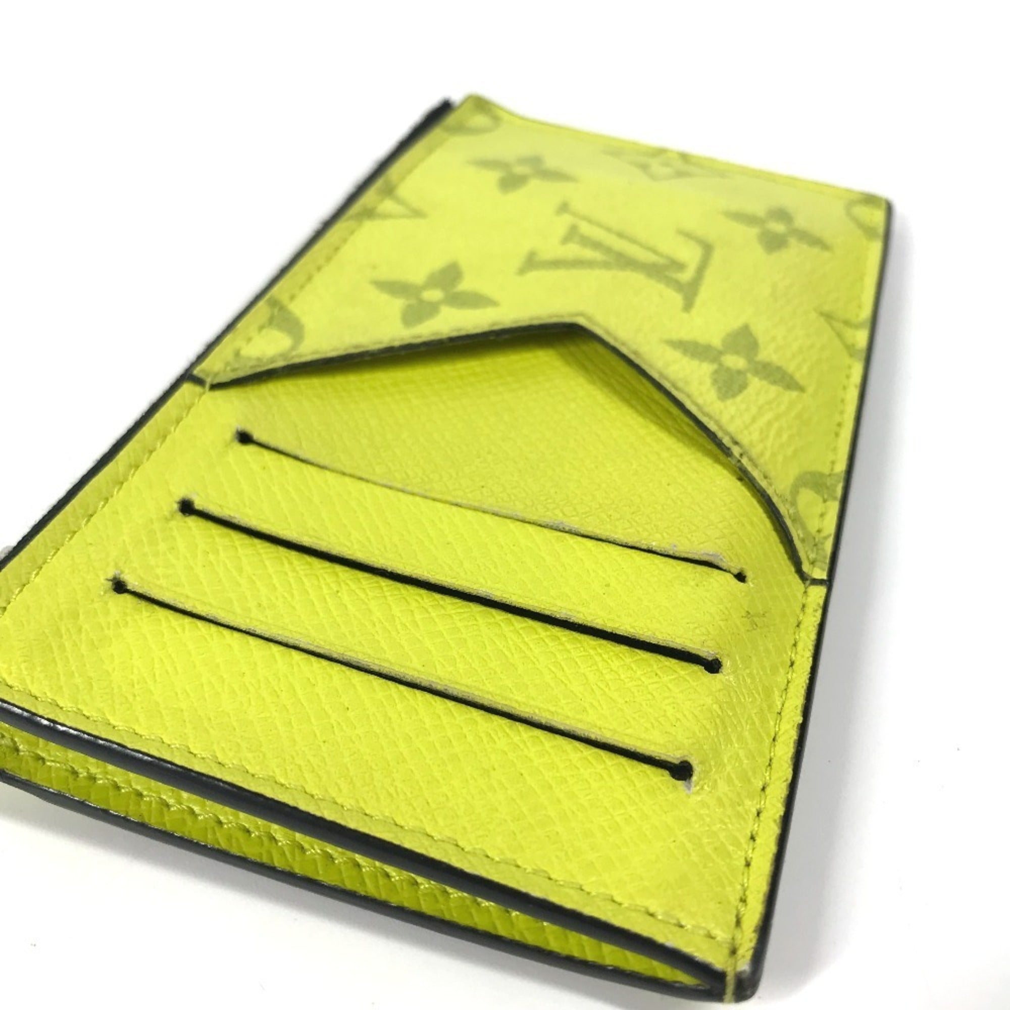 Louis Vuitton Taiga Yellow Taiga Leather Monogram Coin Purse/Coin Case (Pre-Owned)