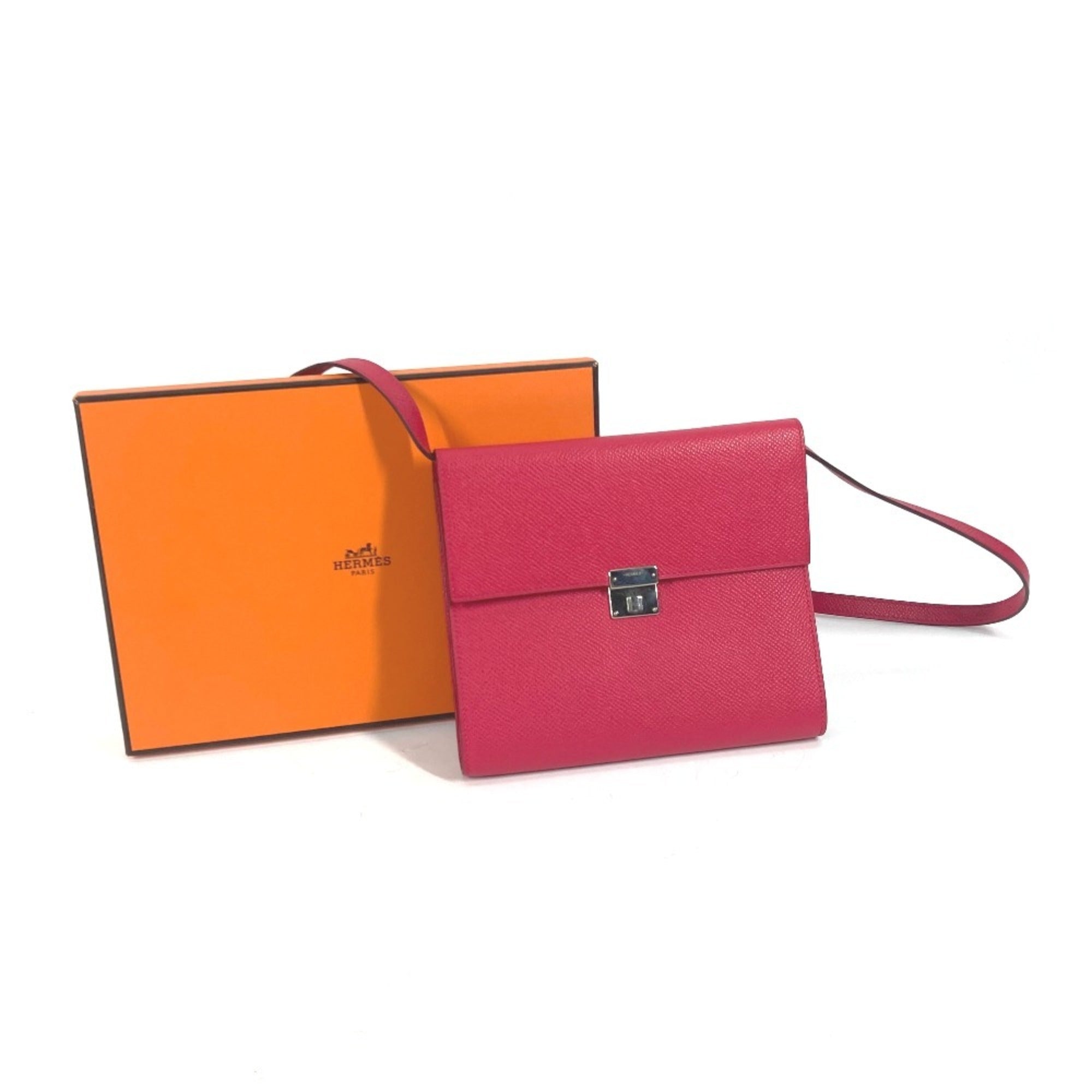 Hermes Pink Epsom Leather Pochette Shoulder Bag (Pre-Owned)