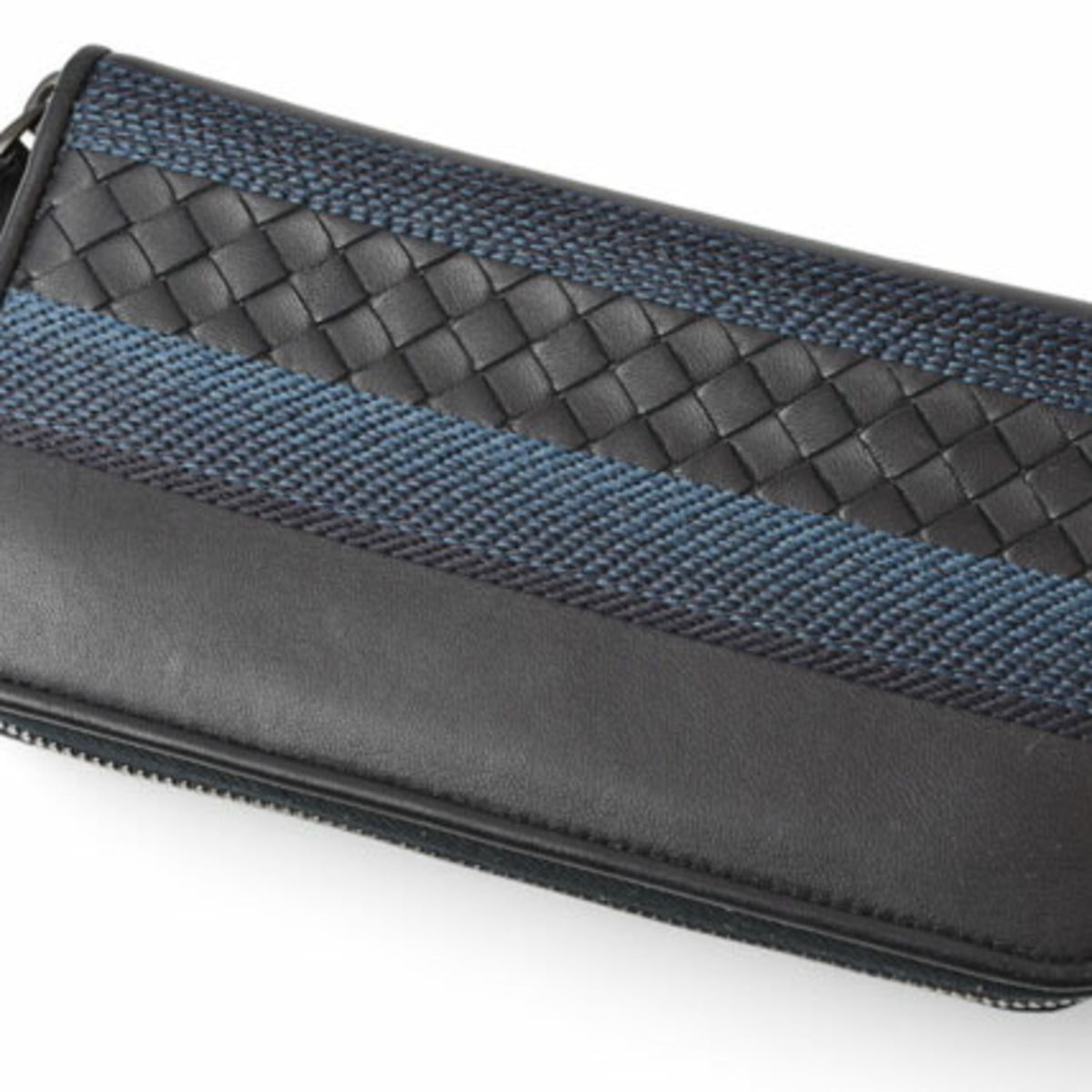 Bottega Veneta Navy Leather Long Wallet (Bi-Fold) (Pre-Owned)